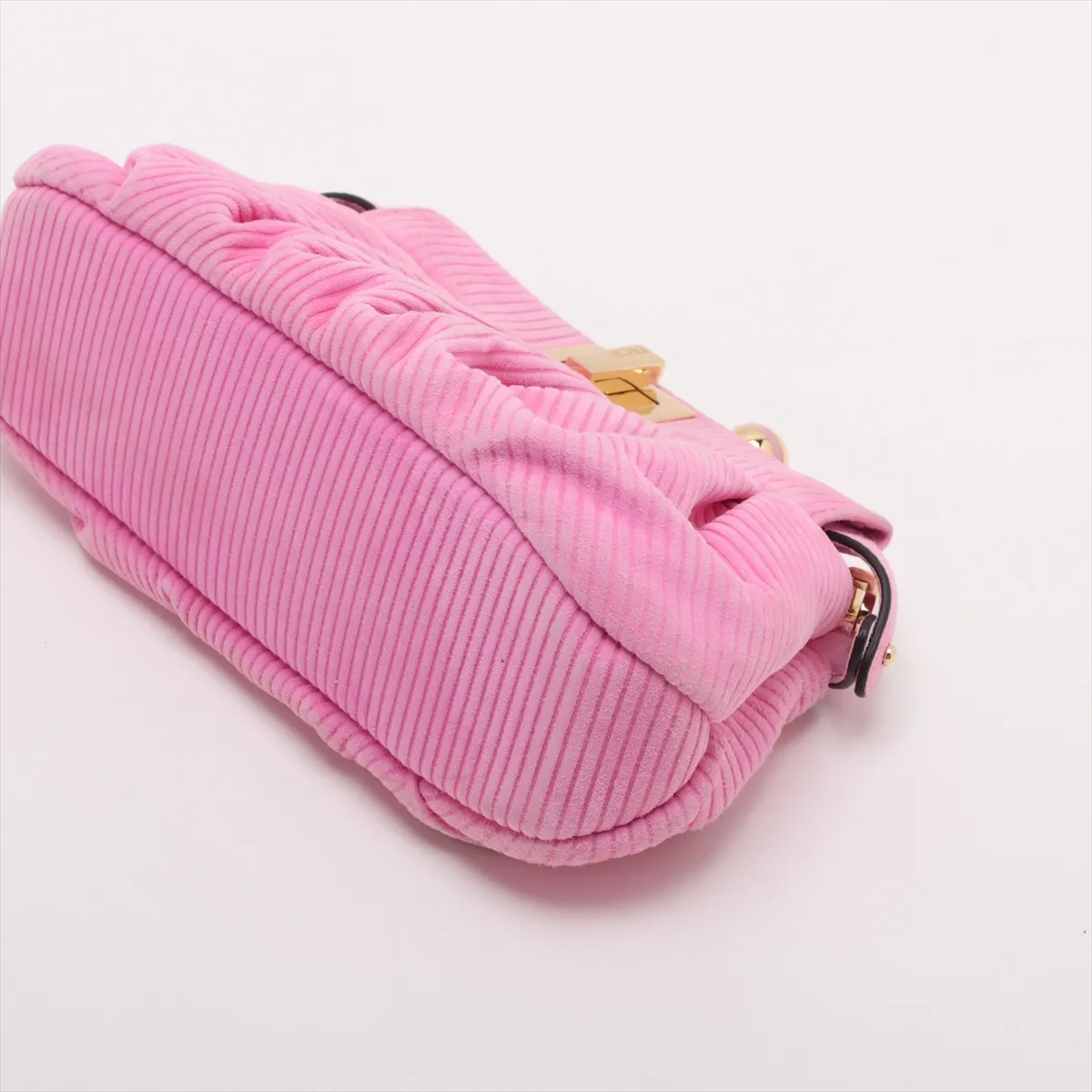 Peekaboo Suede Chain Shoulder Bag Pink 8BP118 — view 3