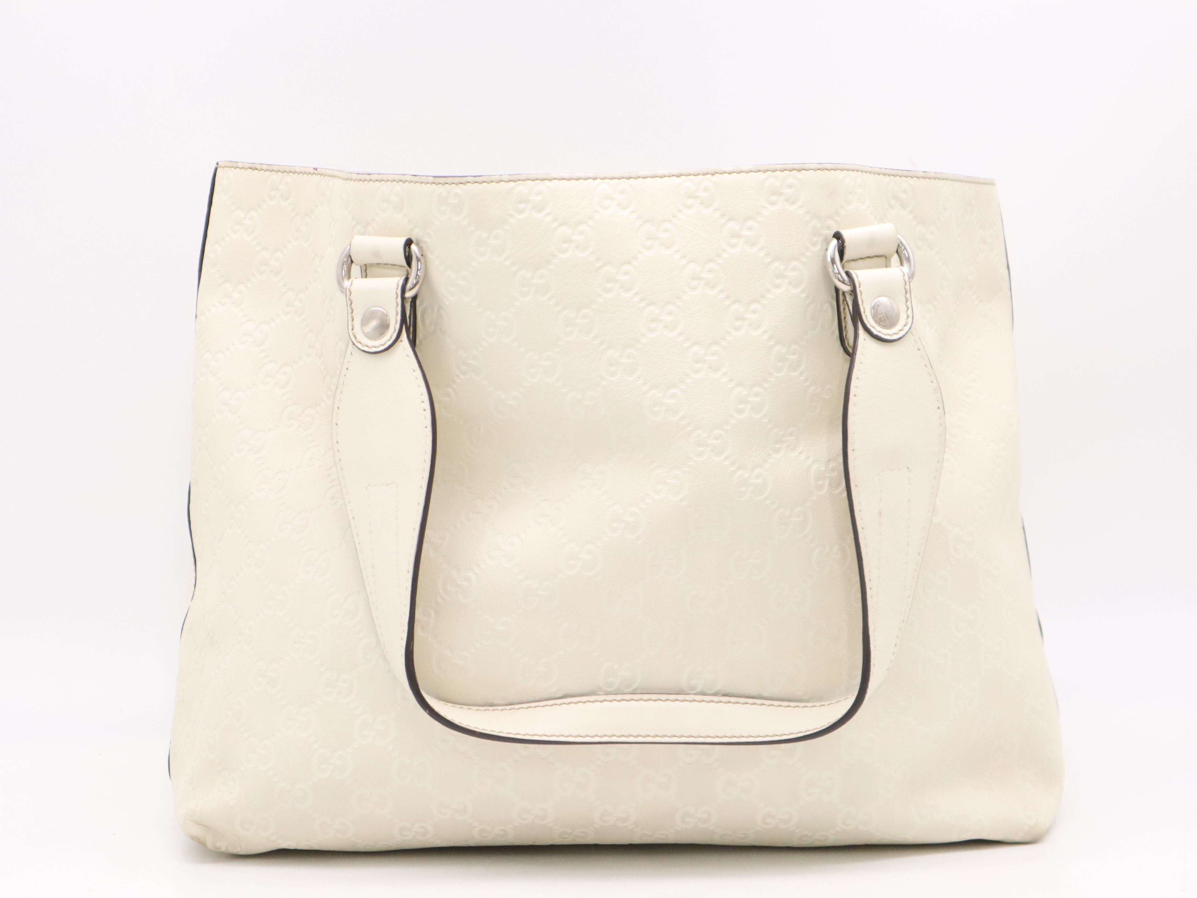 229852 Leather Guccisima Tote Bag White Tote Bag — view 2
