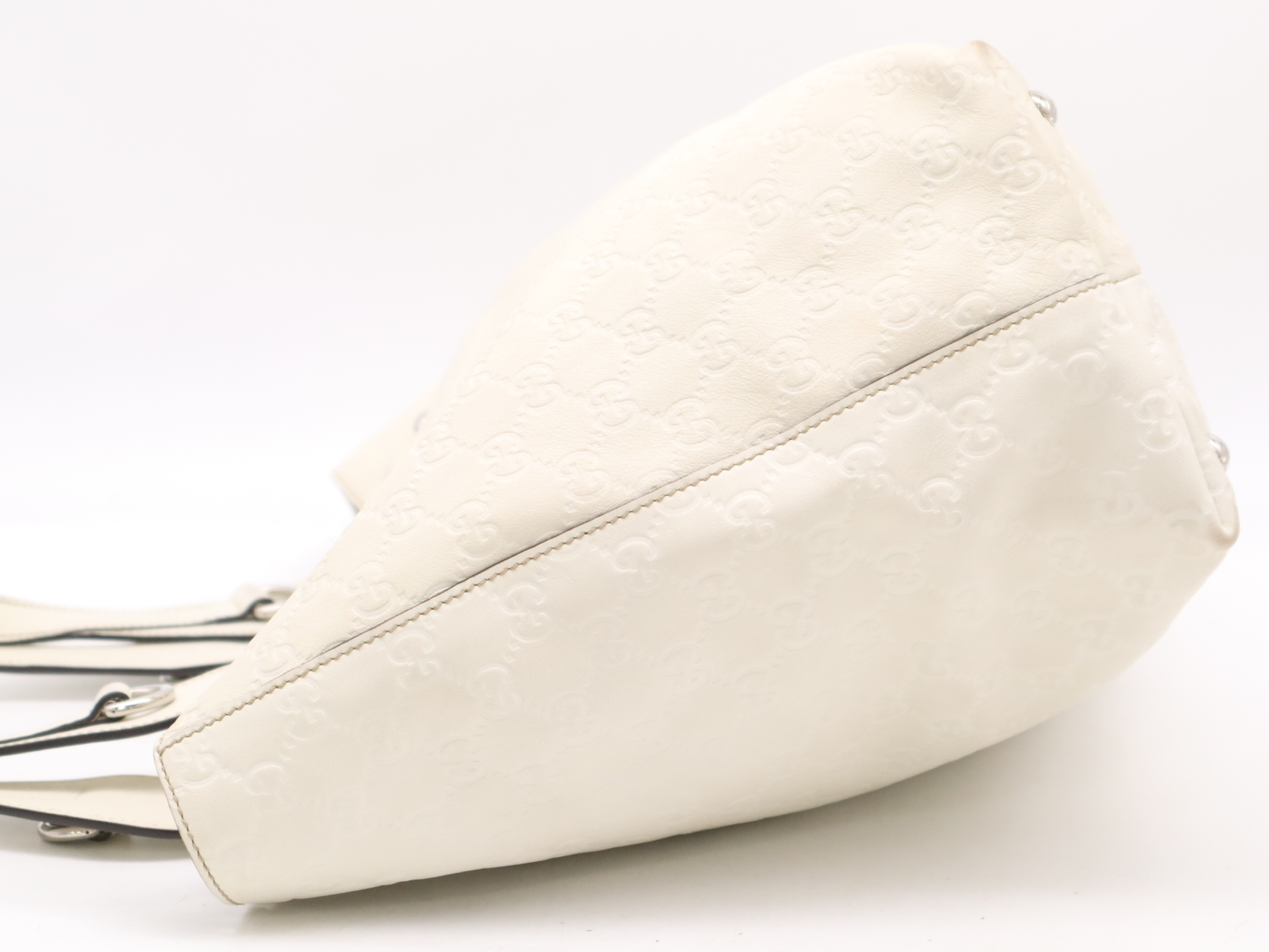 229852 Leather Guccisima Tote Bag White Tote Bag — view 3