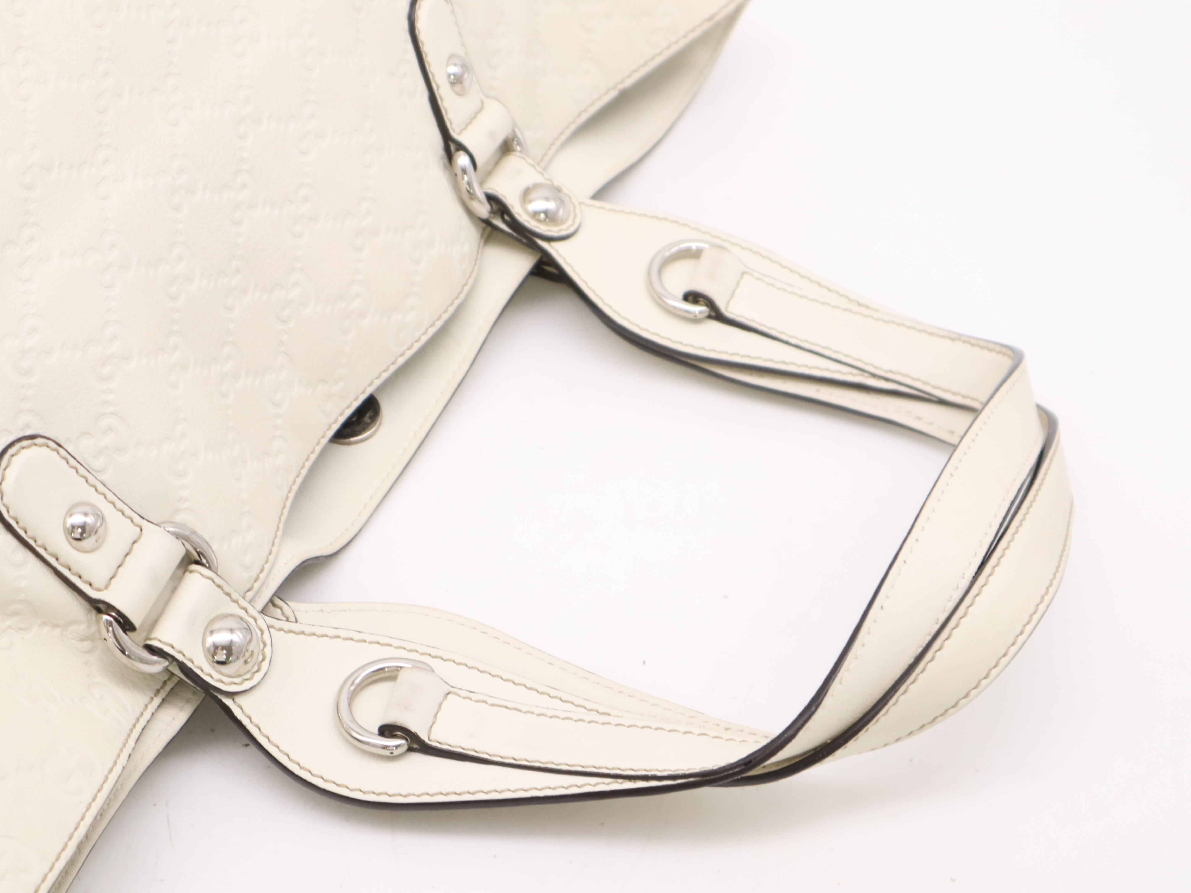 229852 Leather Guccisima Tote Bag White Tote Bag — view 6