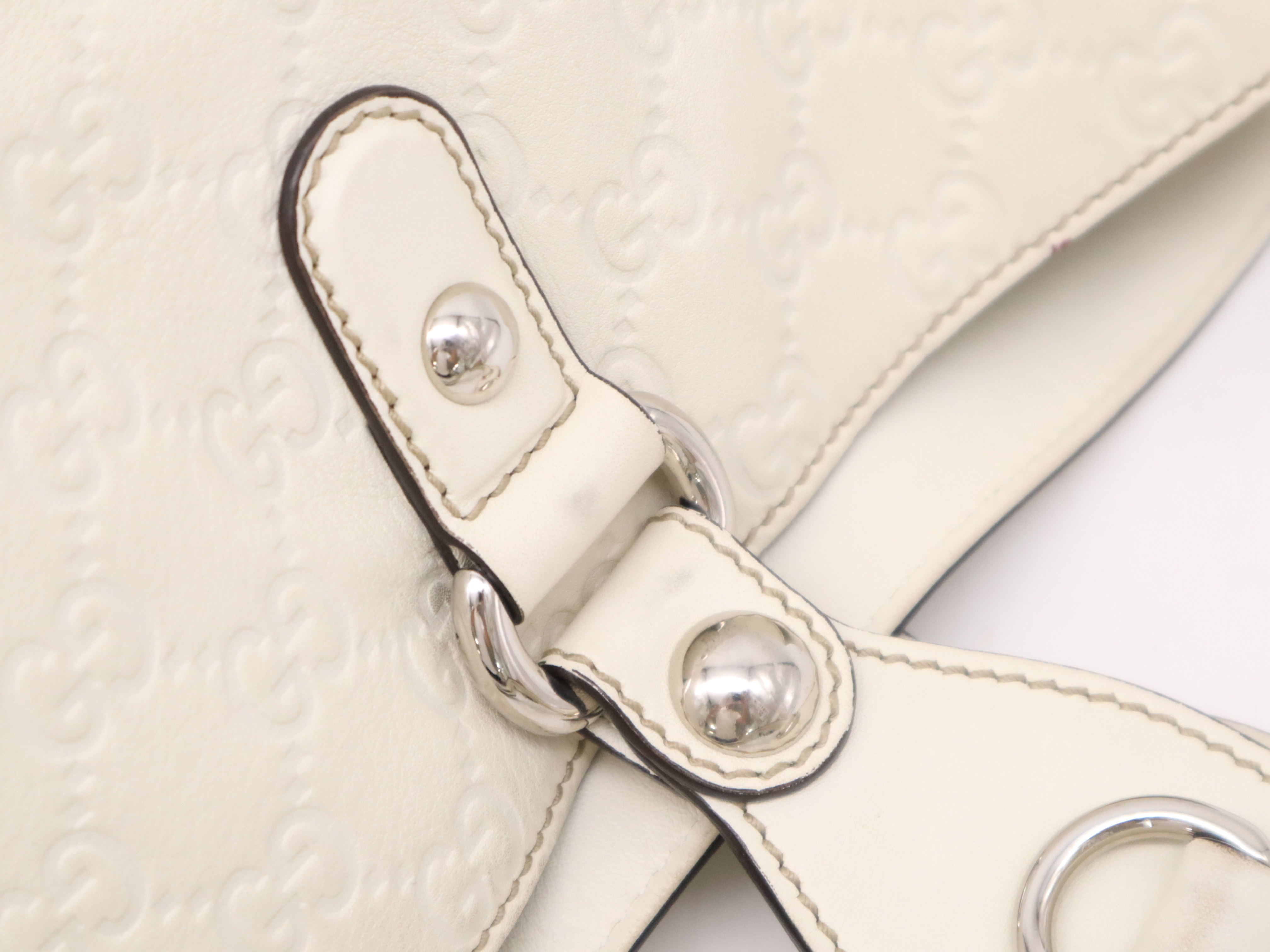 229852 Leather Guccisima Tote Bag White Tote Bag — view 8