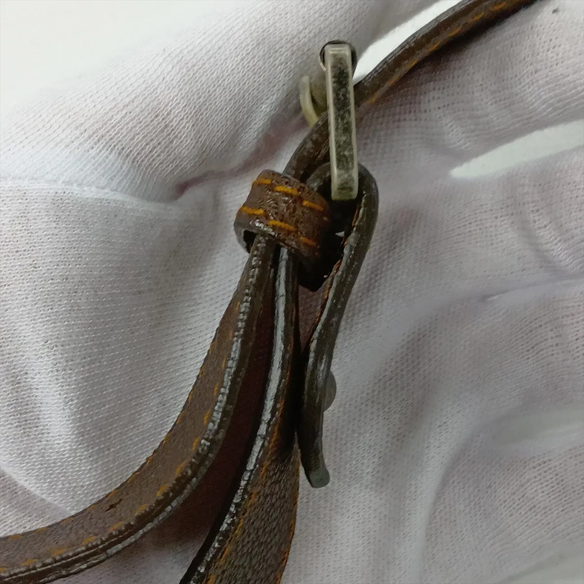 Trotter Canvas x Leather Shoulder Bag, Brown — view 11