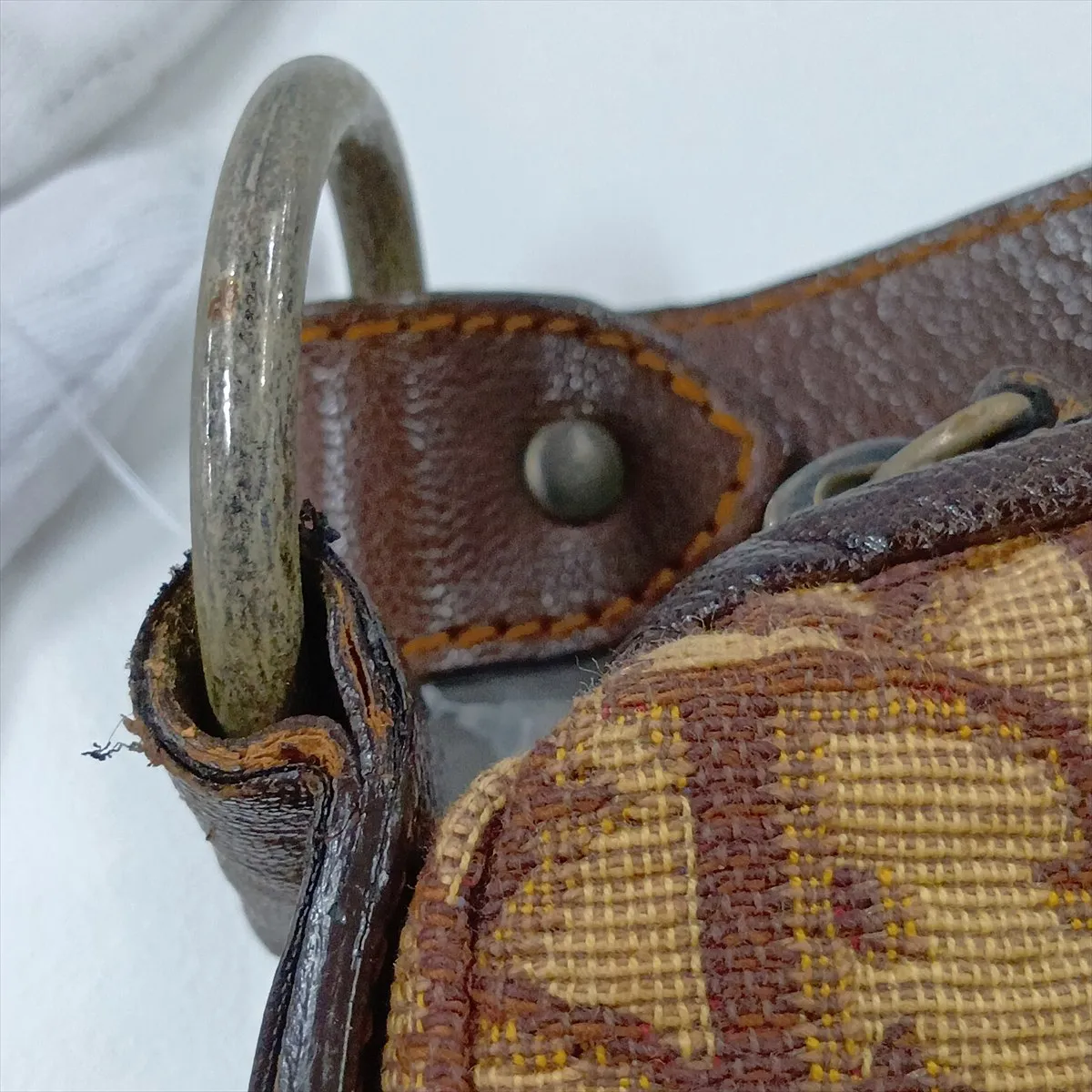 Trotter Canvas x Leather Shoulder Bag, Brown — view 13