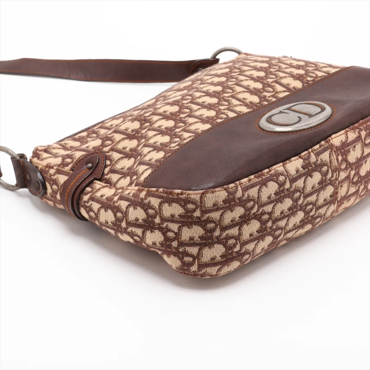 Trotter Canvas x Leather Shoulder Bag, Brown — view 4