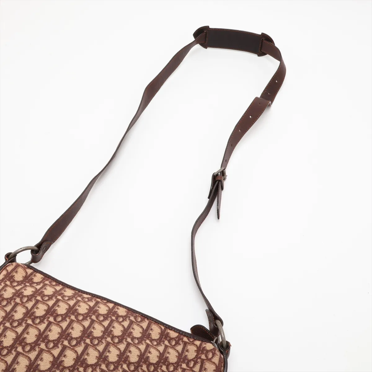 Trotter Canvas x Leather Shoulder Bag, Brown — view 5