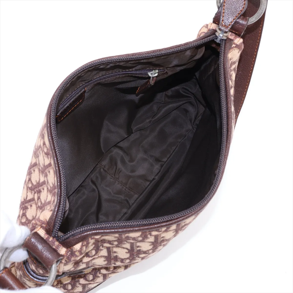 Trotter Canvas x Leather Shoulder Bag, Brown — view 6