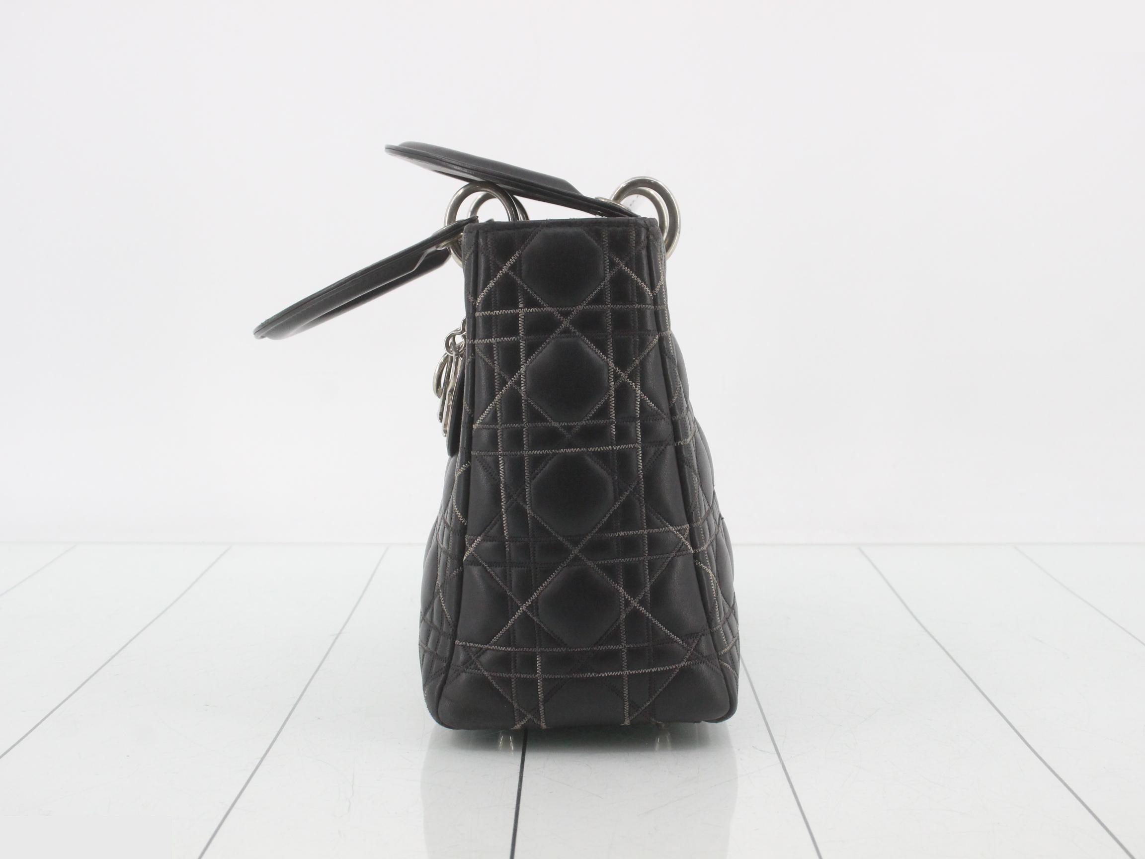Lady Dior Cannage Lambskin 2-Way Handbag — view 3