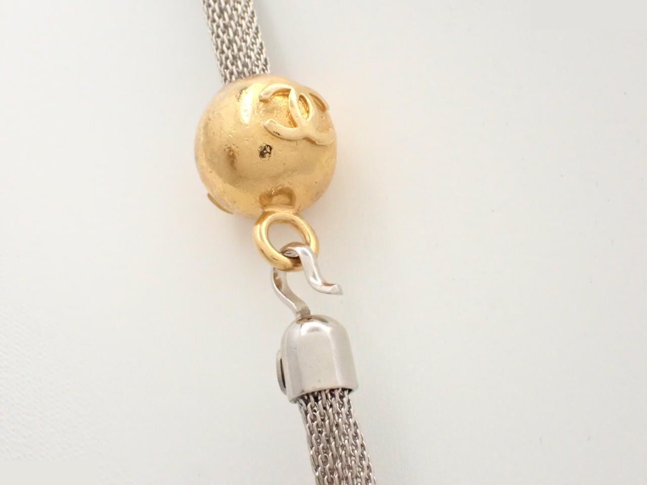 Coco Ball Mesh Chain Long Necklace 97A, Total Length Approx. 90cm — view 2