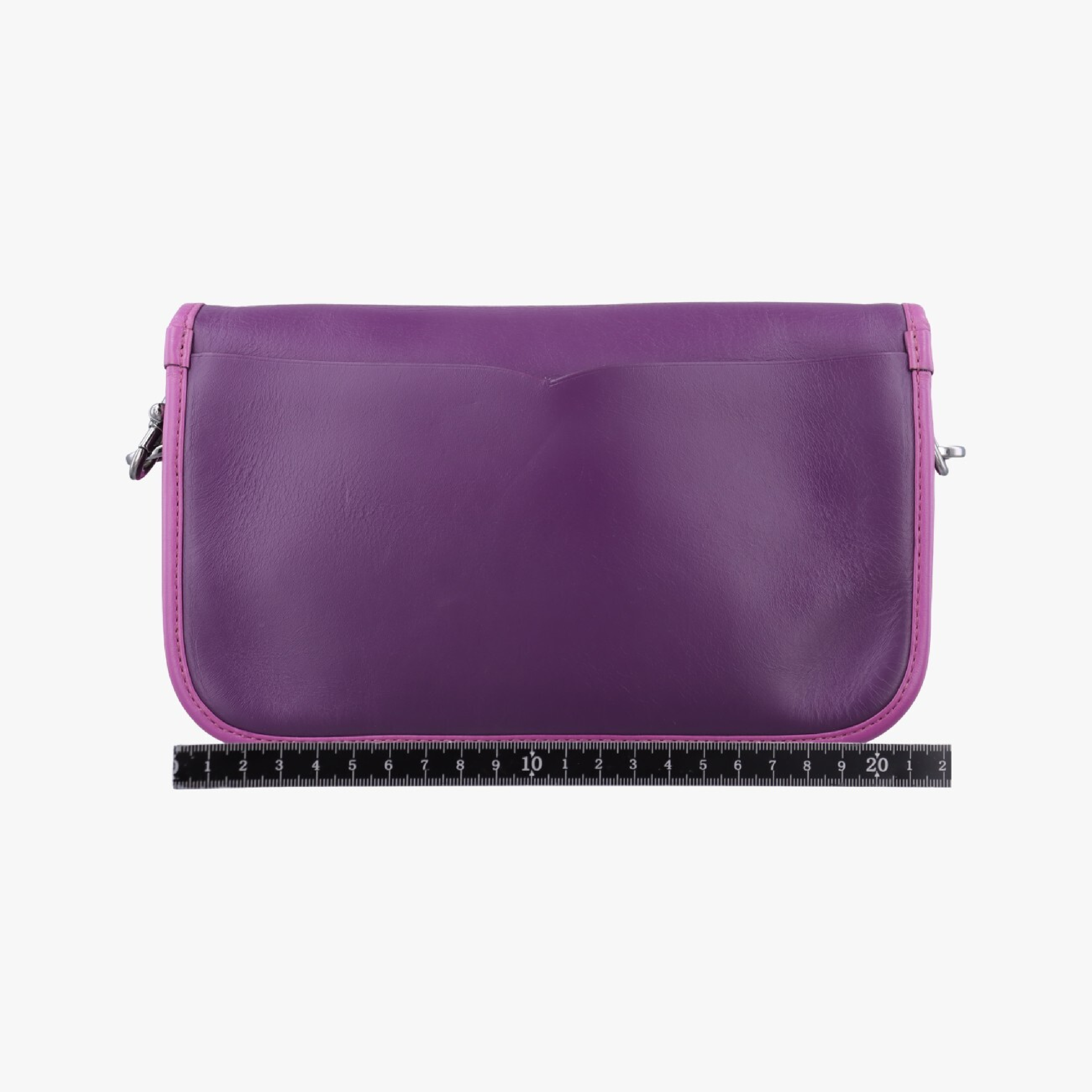 Ines de la Fressange Purple Leather Shoulder Bag 061304 — view 2