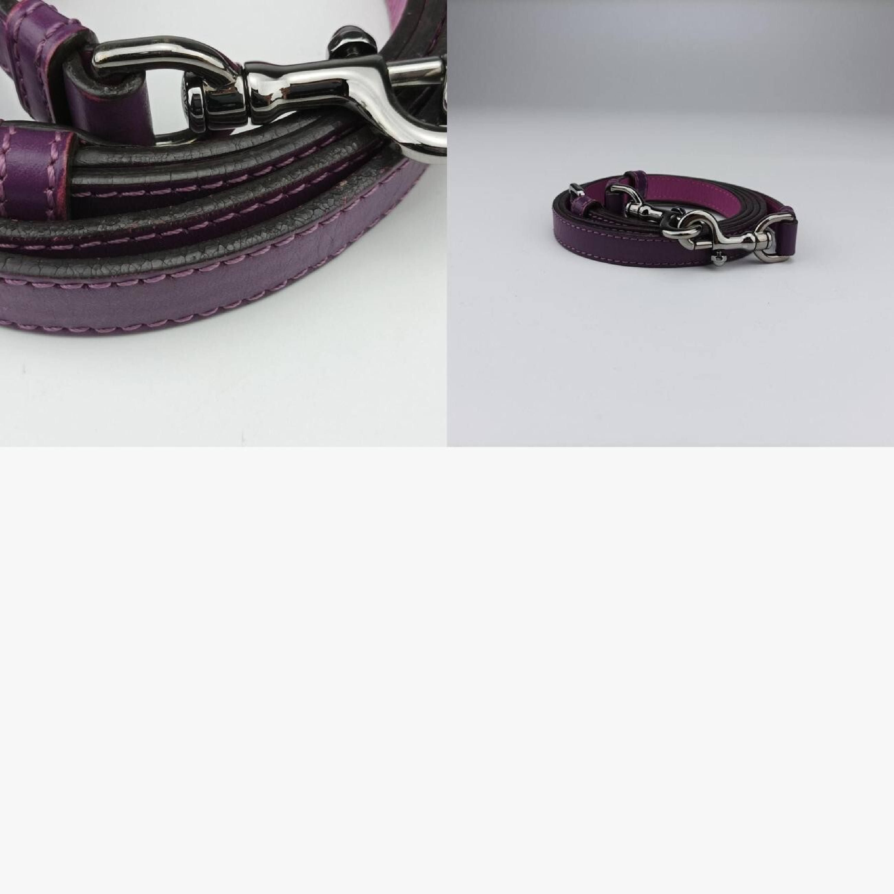 Ines de la Fressange Purple Leather Shoulder Bag 061304 — view 11