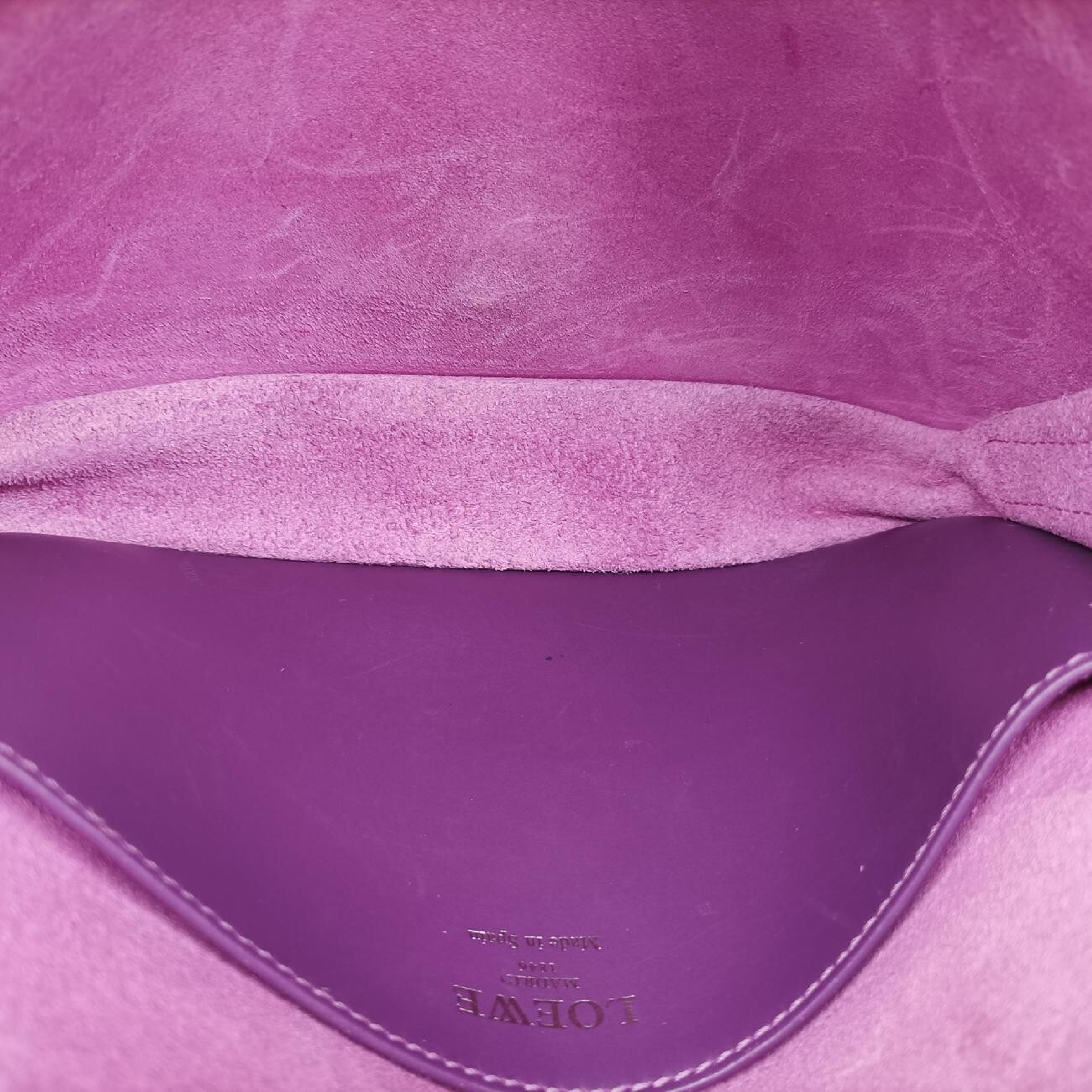 Ines de la Fressange Purple Leather Shoulder Bag 061304 — view 6