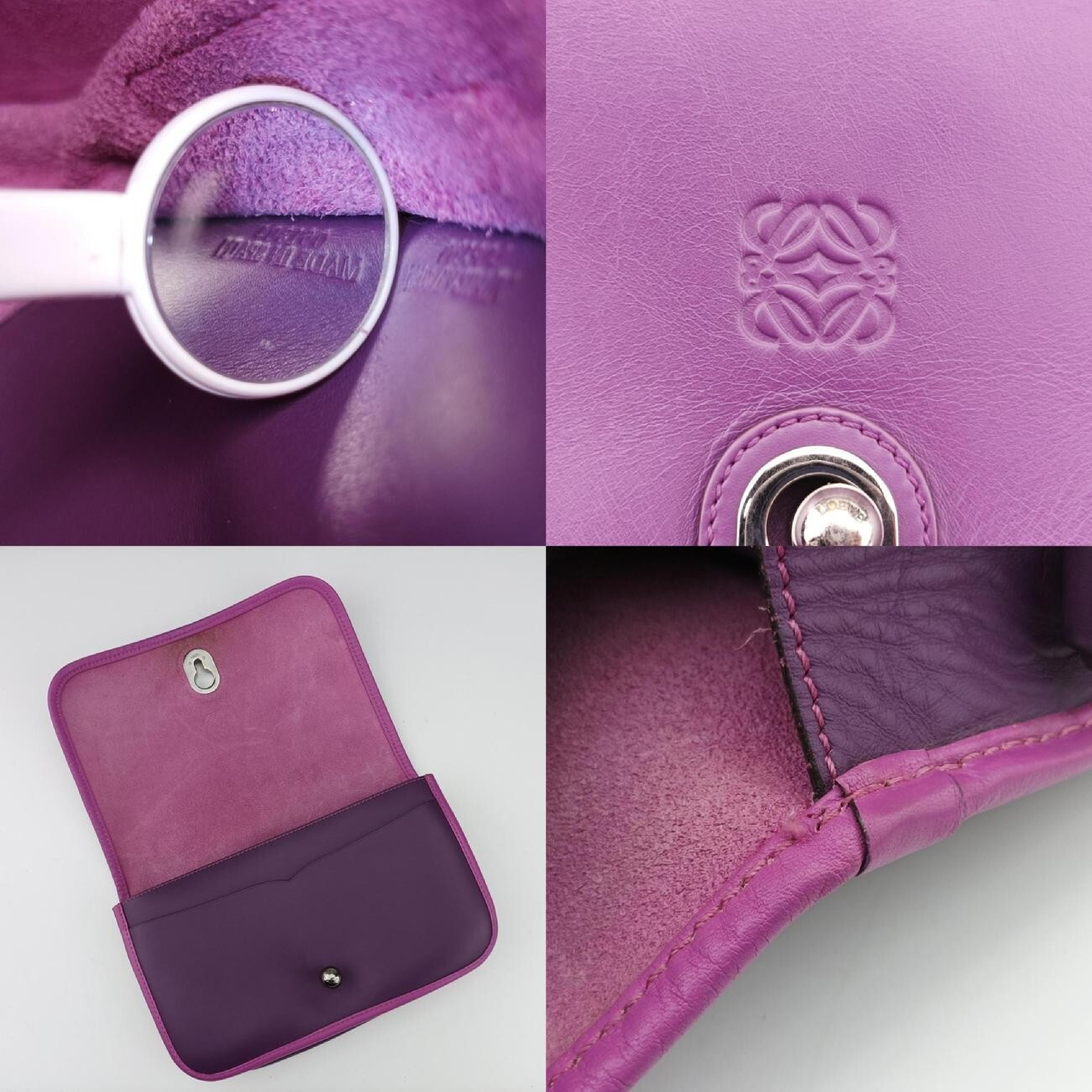Ines de la Fressange Purple Leather Shoulder Bag 061304 — view 8
