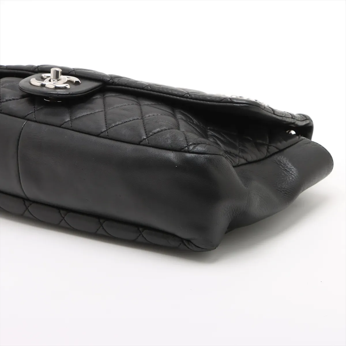 Matelasse Lambskin Single Flap Double Chain Bag Black Silver Hardware 13626506 13th Series — view 3