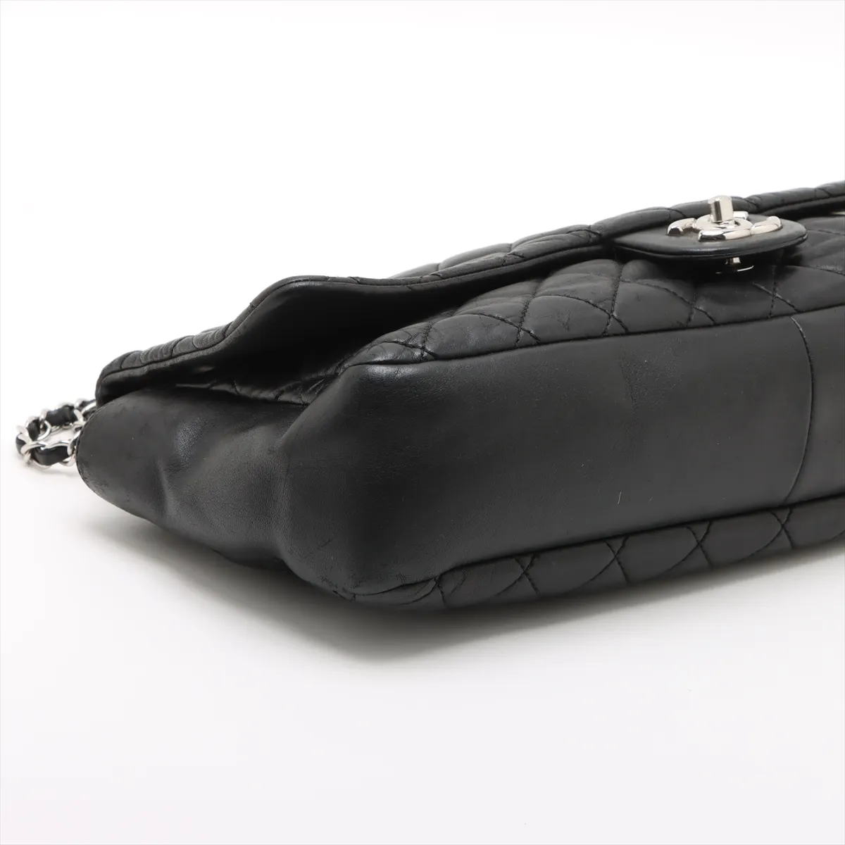 Matelasse Lambskin Single Flap Double Chain Bag Black Silver Hardware 13626506 13th Series — view 4