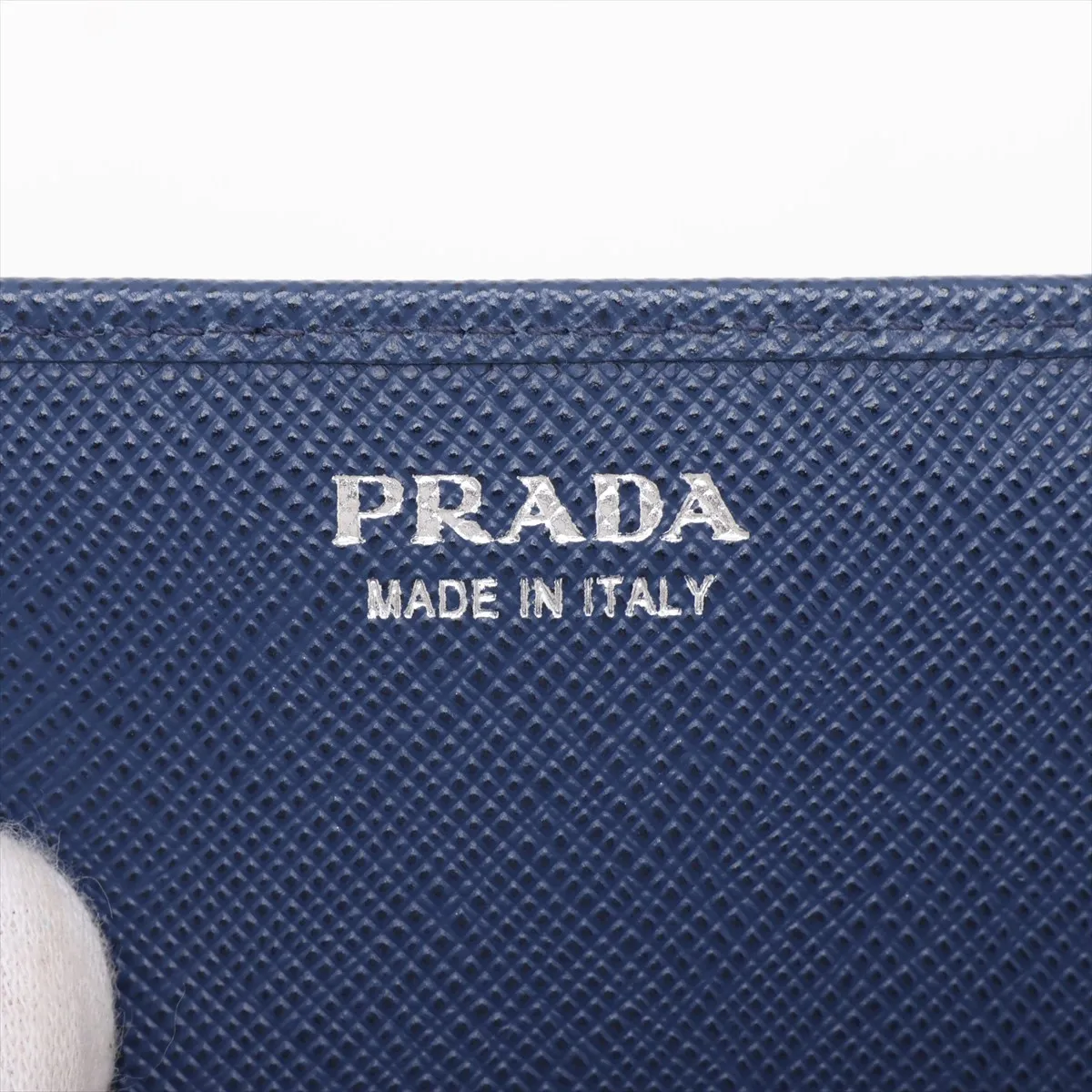 Saffiano Leather Chain Wallet, Blue, 1MT440 — view 10