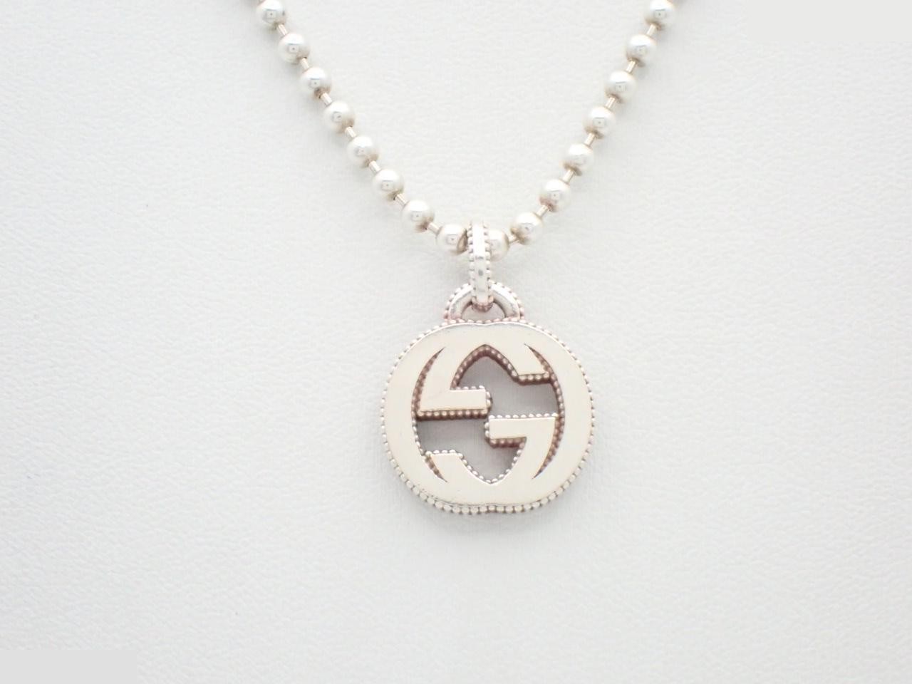 Interlocking G Silver Necklace, Ag925/16cm