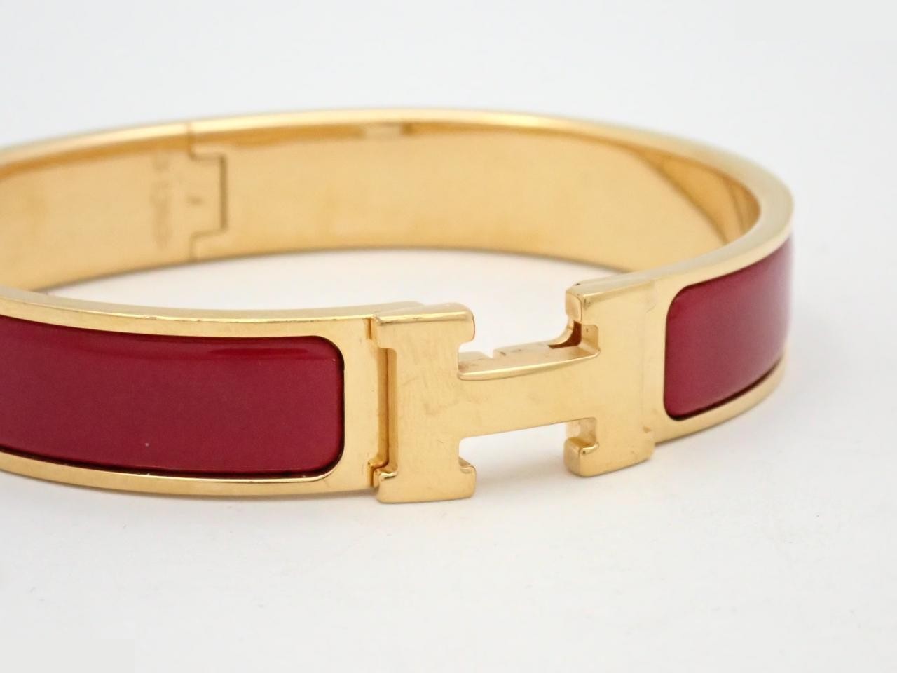 Bangle Bracelet, Click H, Red Gold, Wrist Circumference Approx. 17cm — view 3
