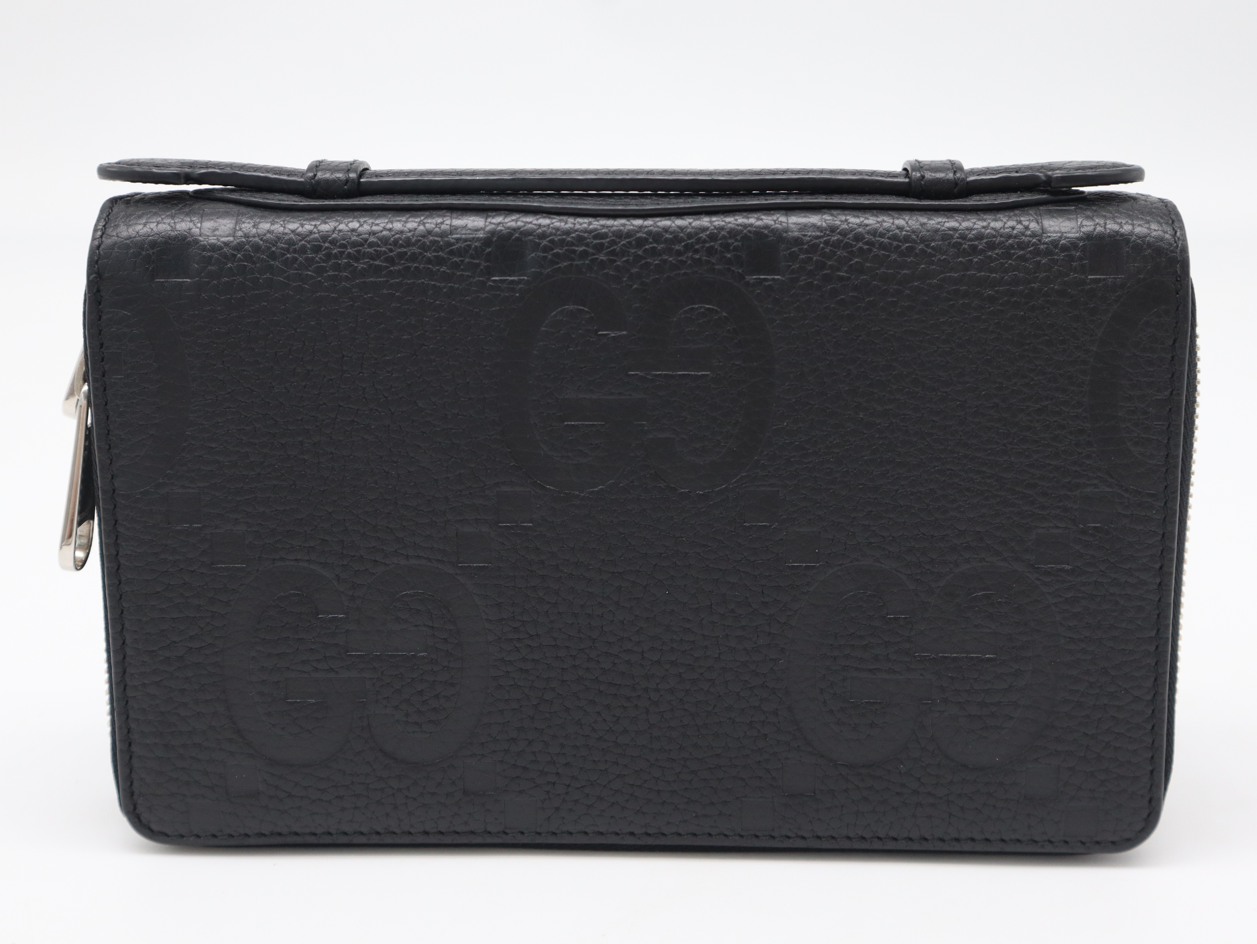 751760 Jumbo GG Leather Round Zip Wallet with Dust Bag — view 2