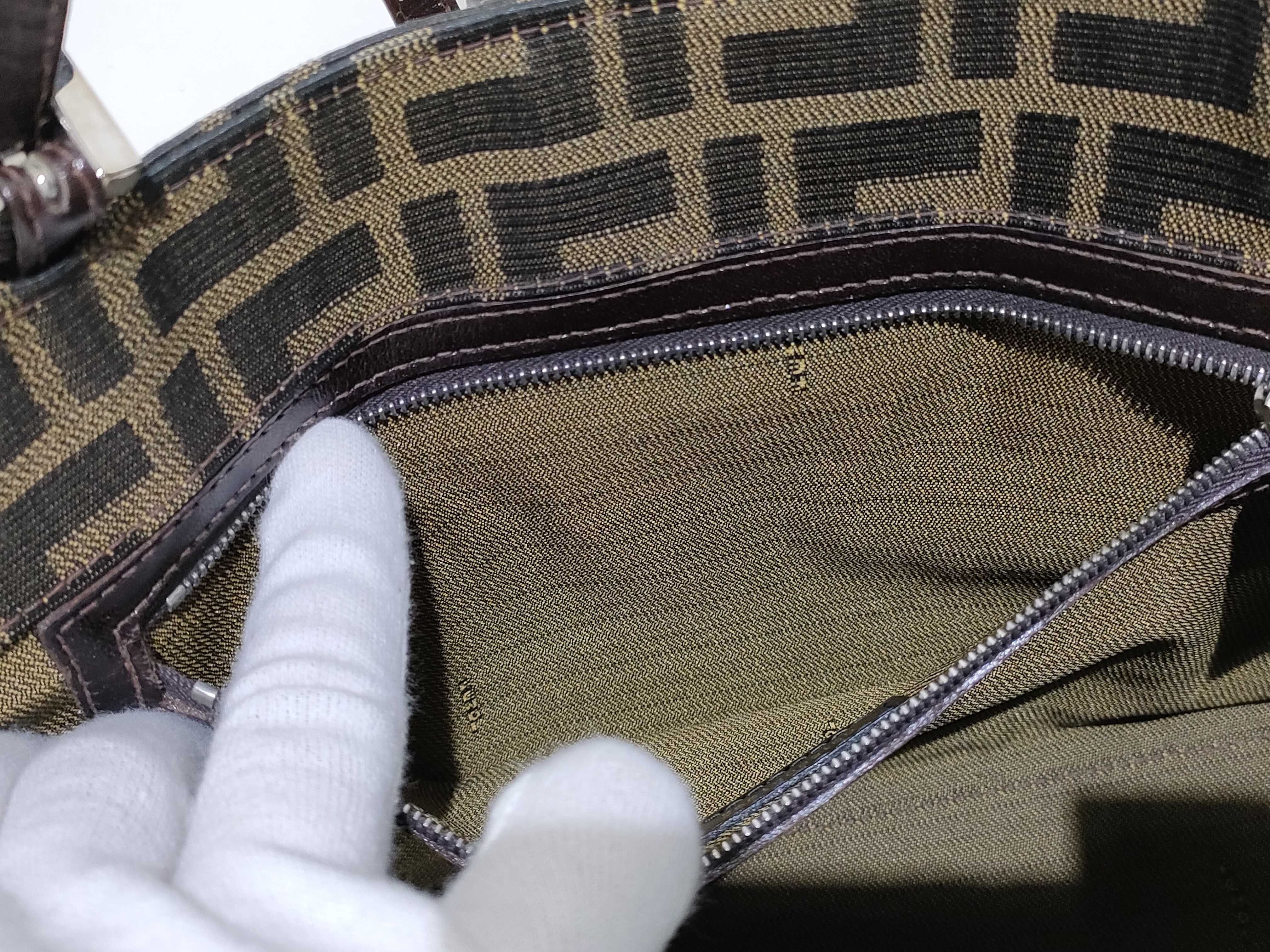 Zucca pattern shoulder bag, Mamma Bucket style, brown shoulder bag. — view 9