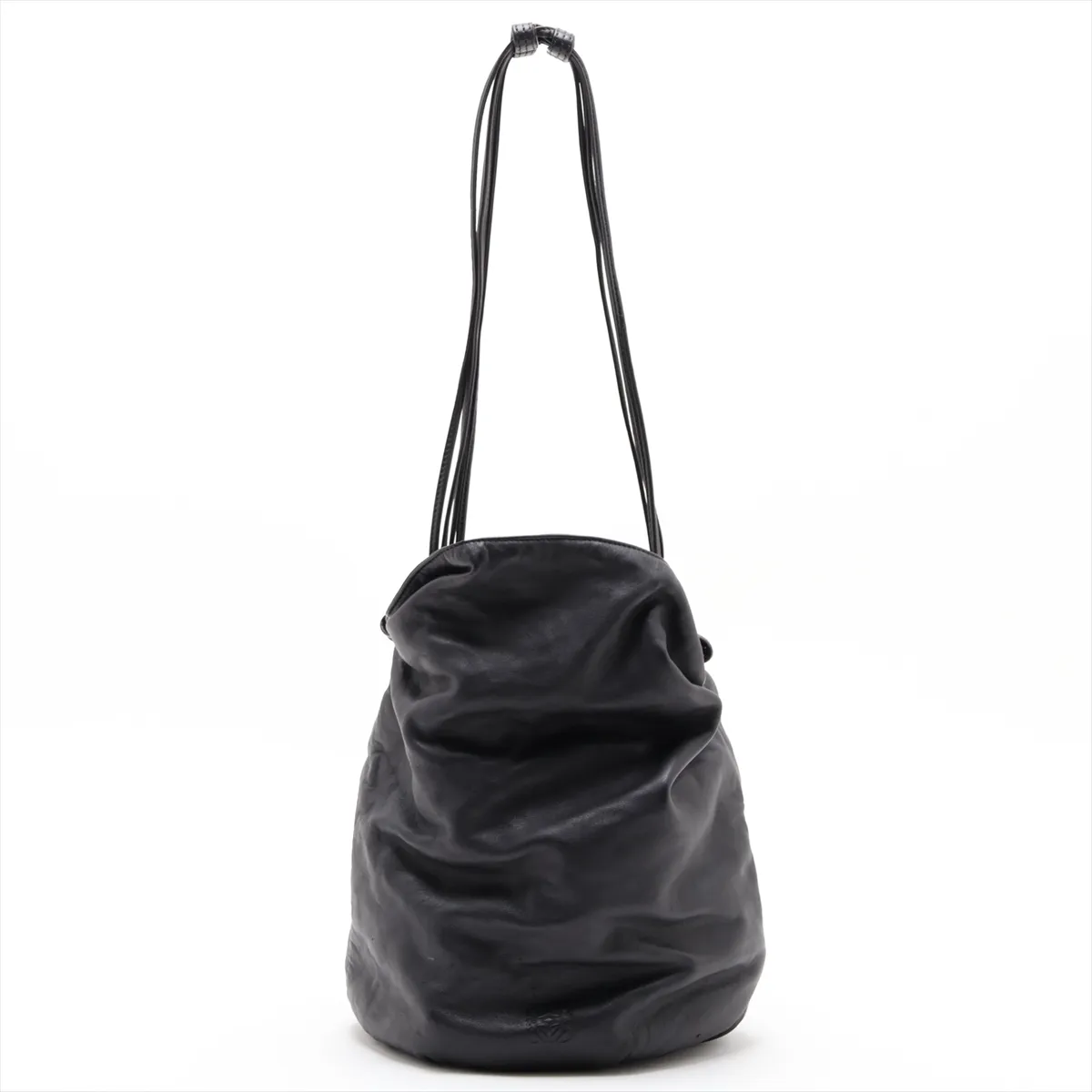 Leather Shoulder Bag, Black