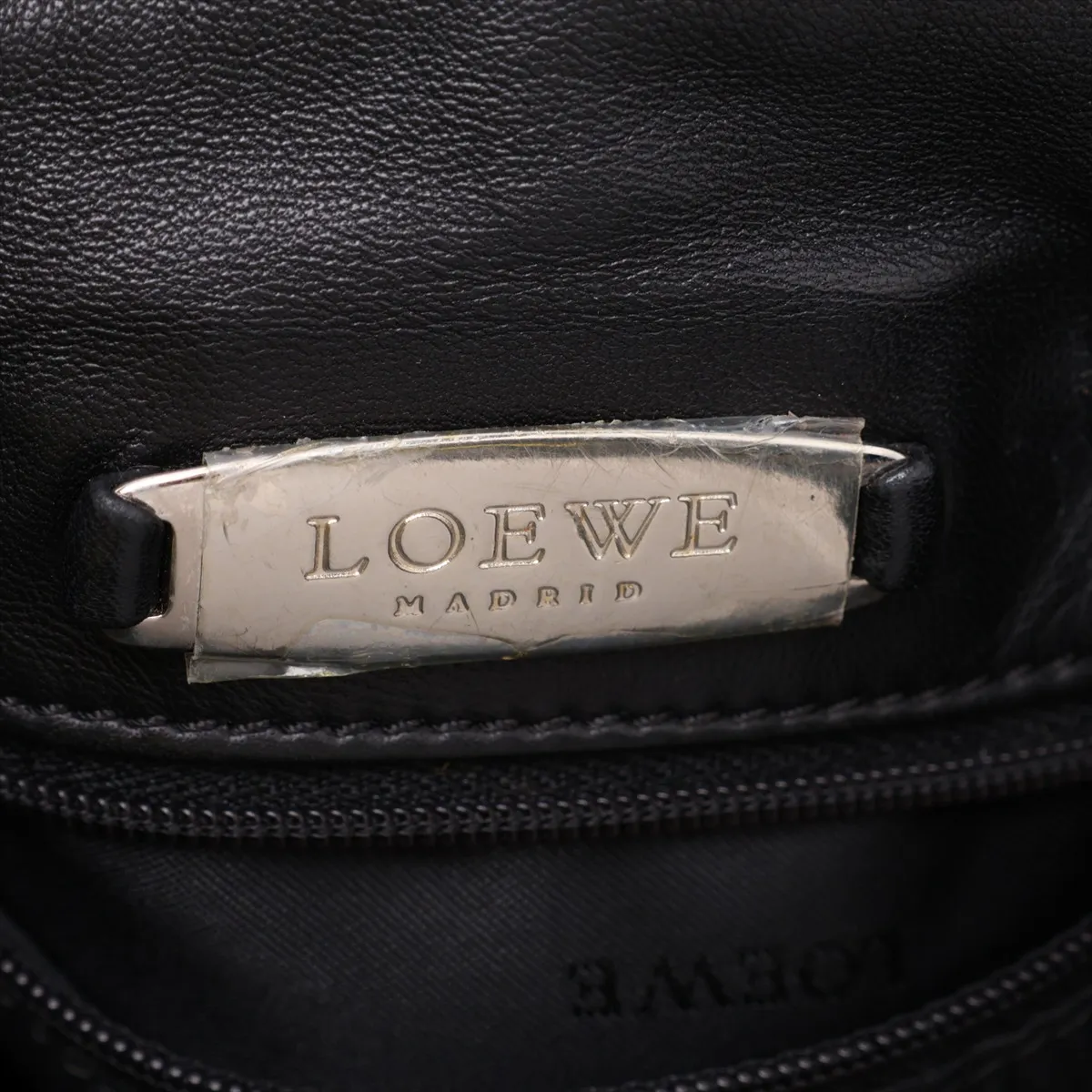 Leather Shoulder Bag, Black — view 8