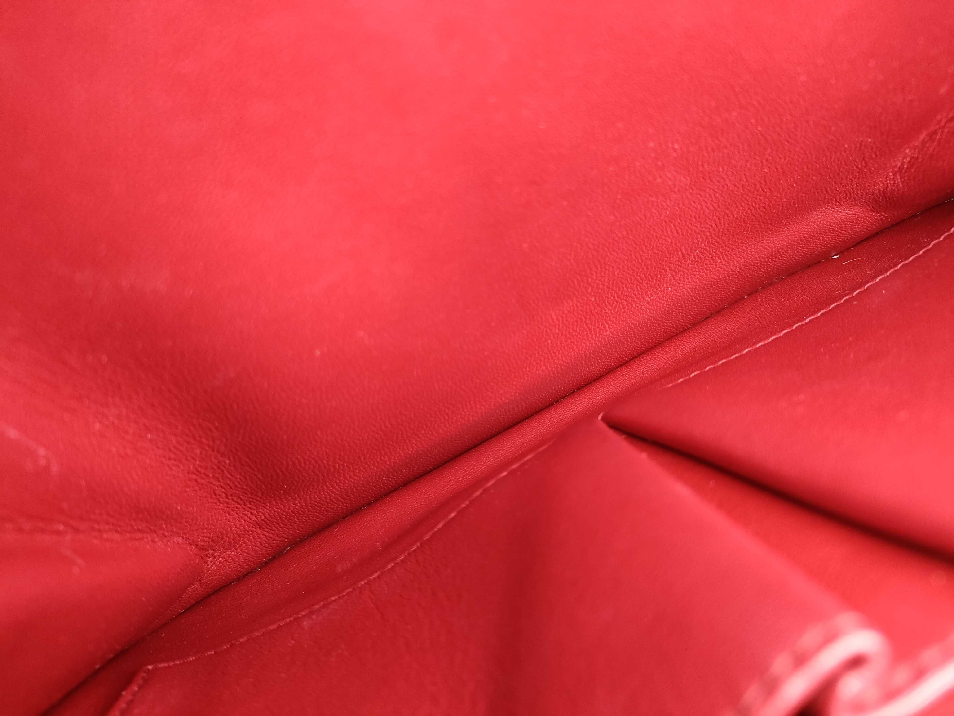 Classic Box Small Leather Shoulder Bag, Red — view 11