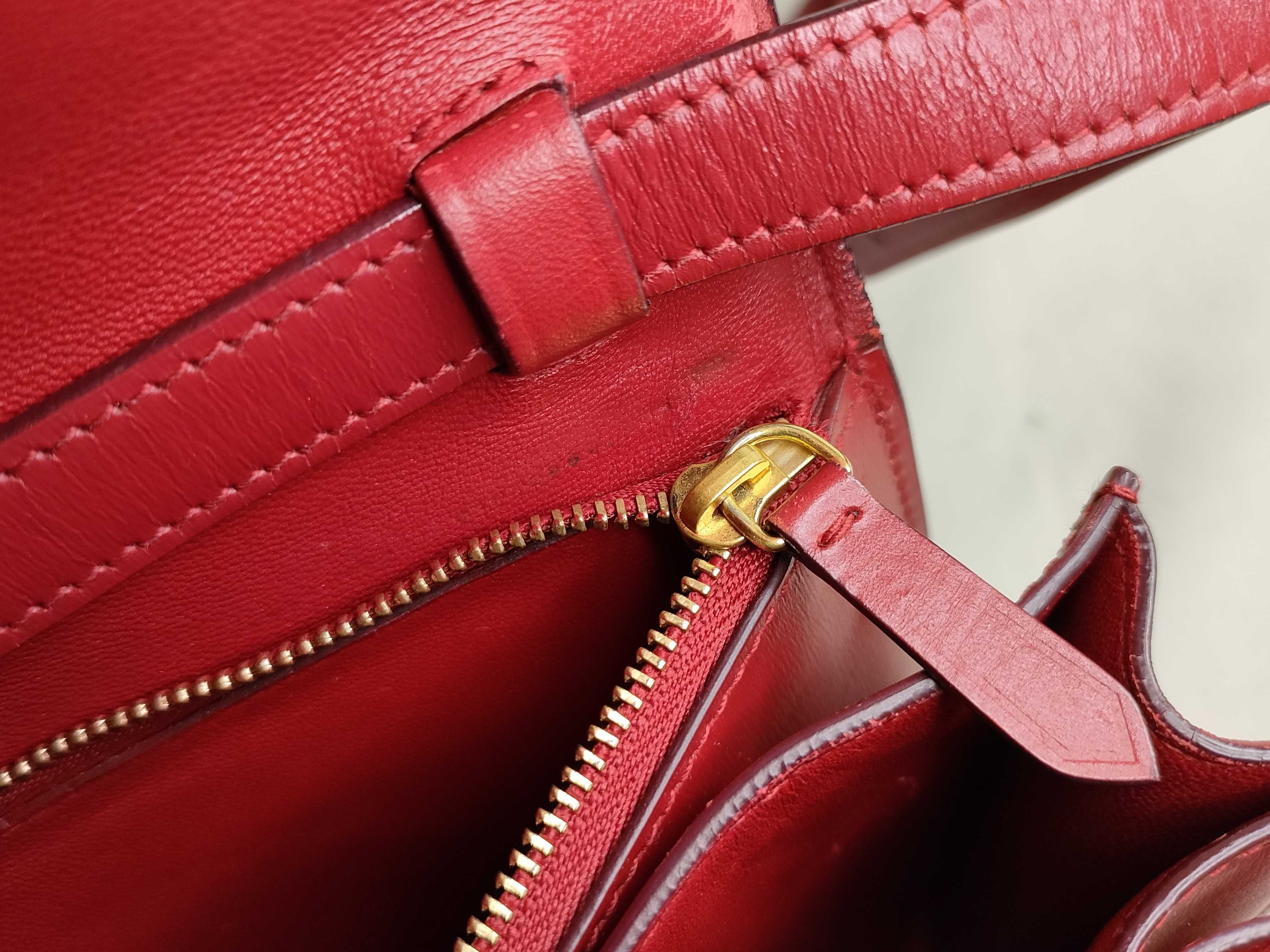 Classic Box Small Leather Shoulder Bag, Red — view 15