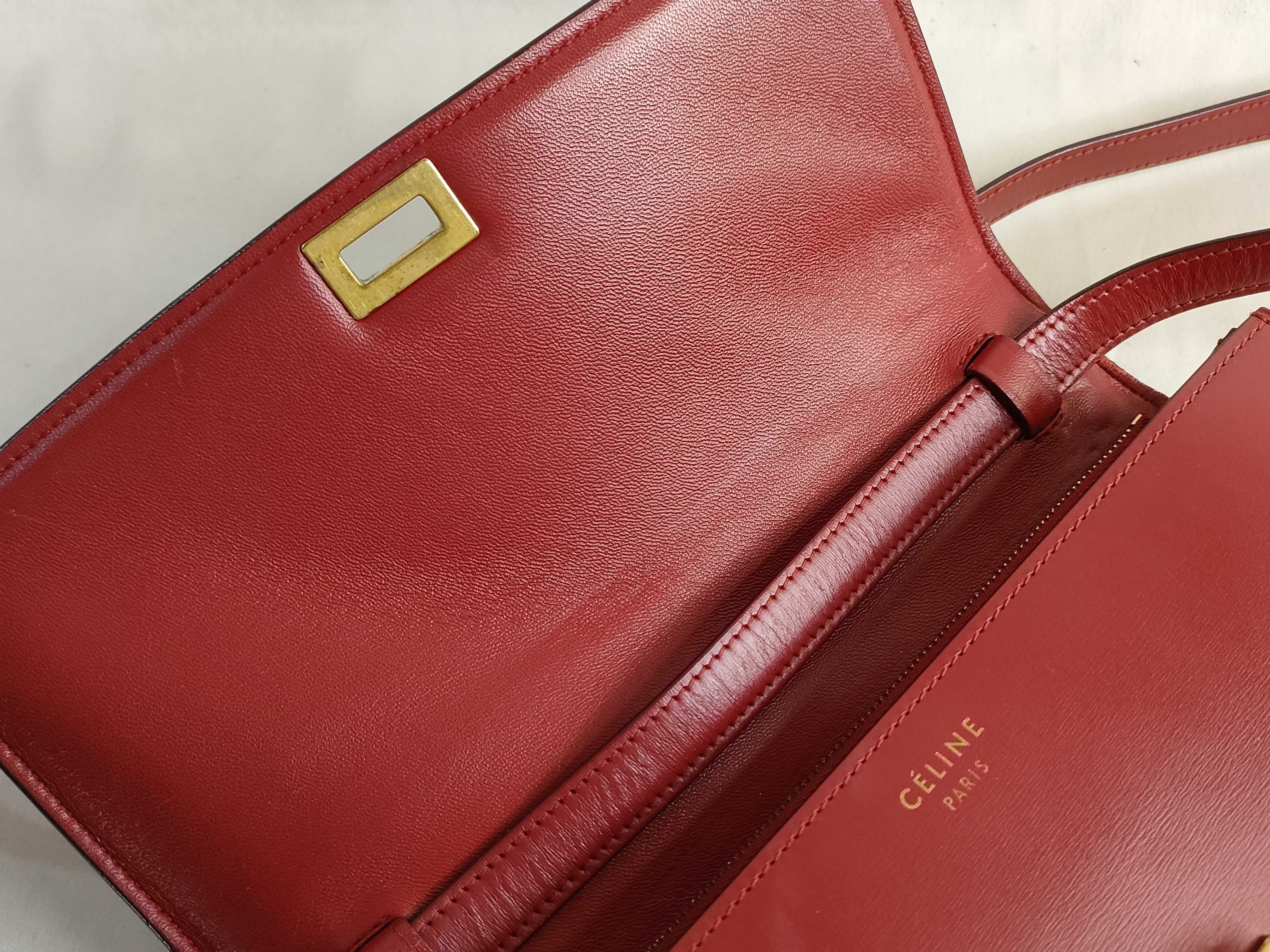 Classic Box Small Leather Shoulder Bag, Red — view 8