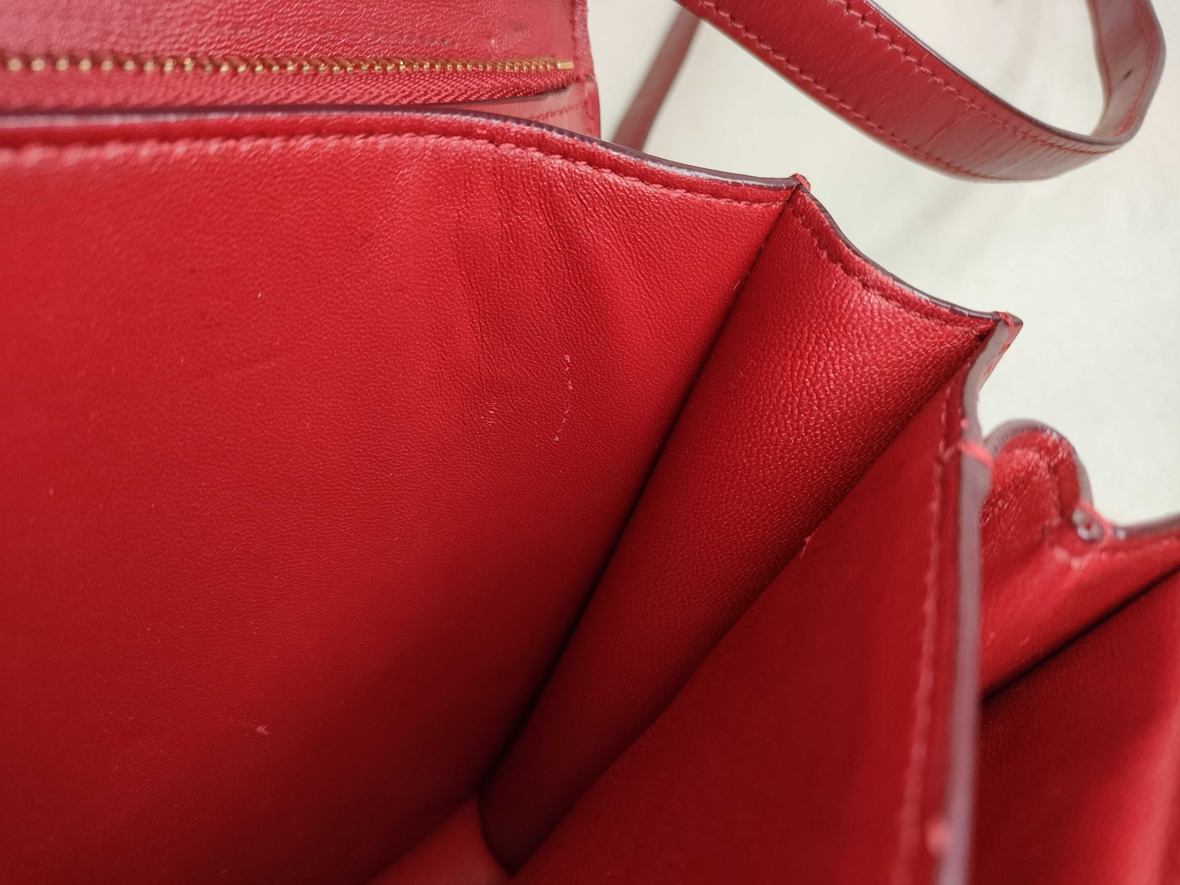 Classic Box Small Leather Shoulder Bag, Red — view 9