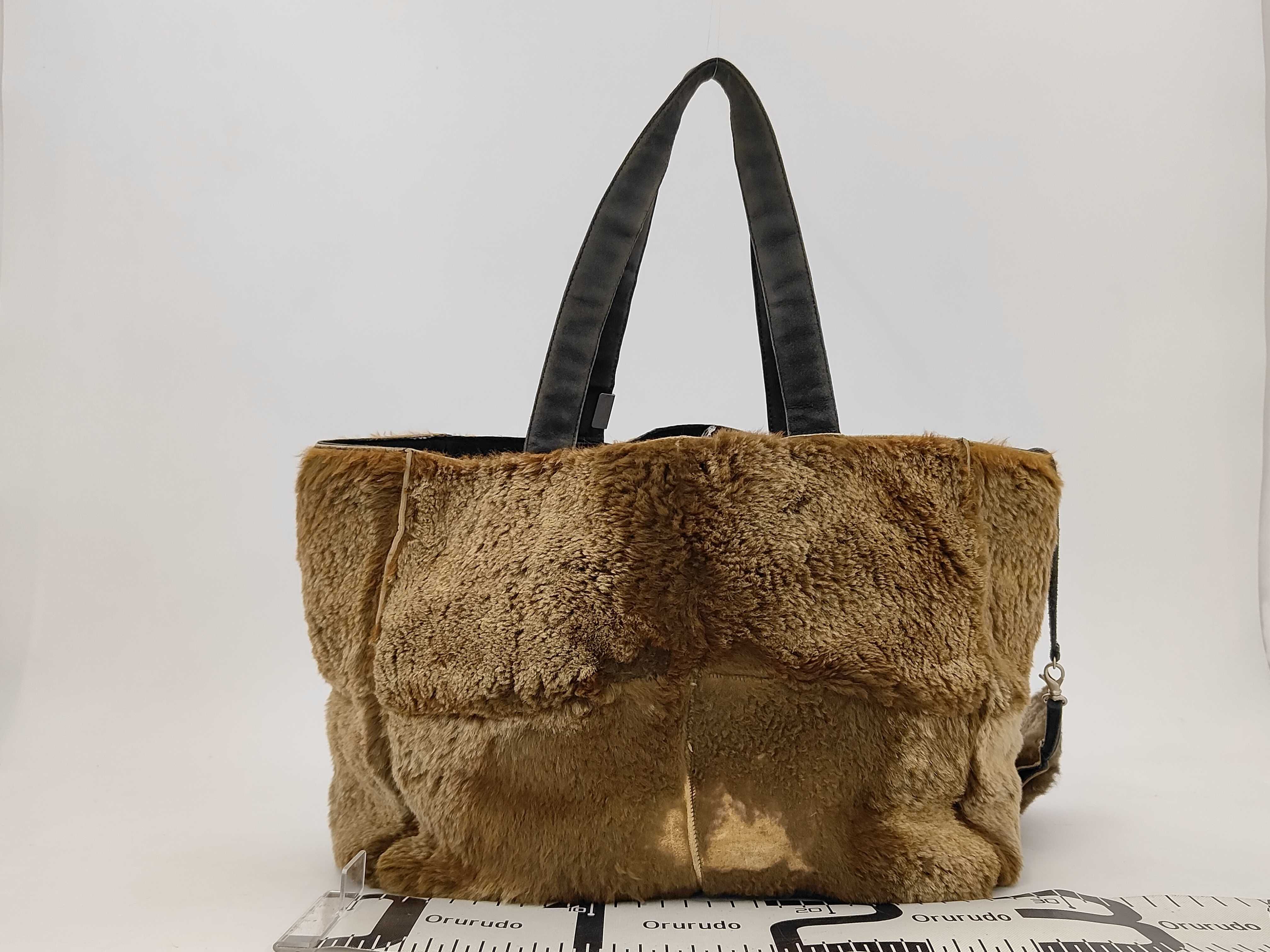 5965177 Handbag, Fur and Suede, Coco Mark, Brown, with Pouch — view 2