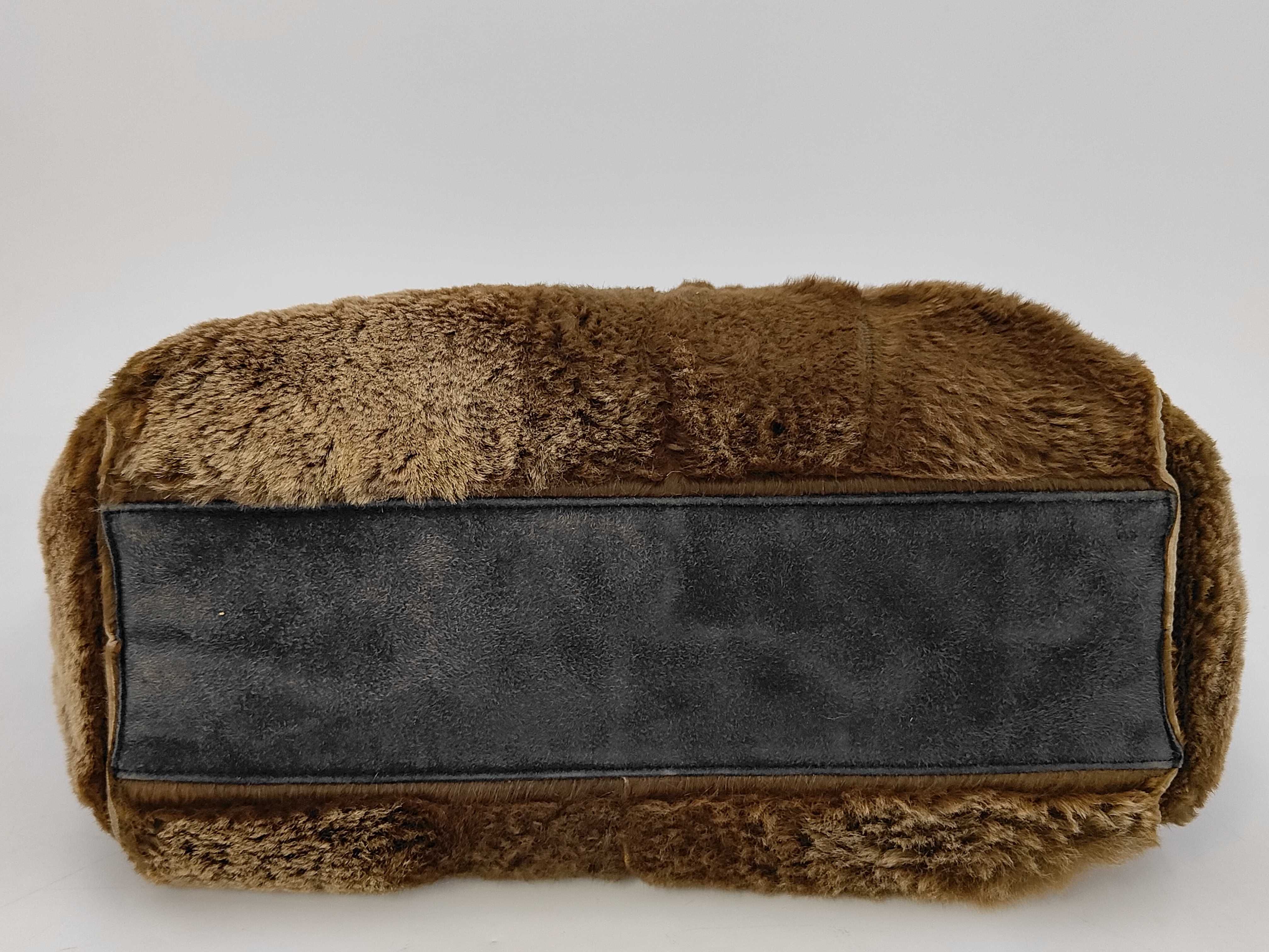 5965177 Handbag, Fur and Suede, Coco Mark, Brown, with Pouch — view 4