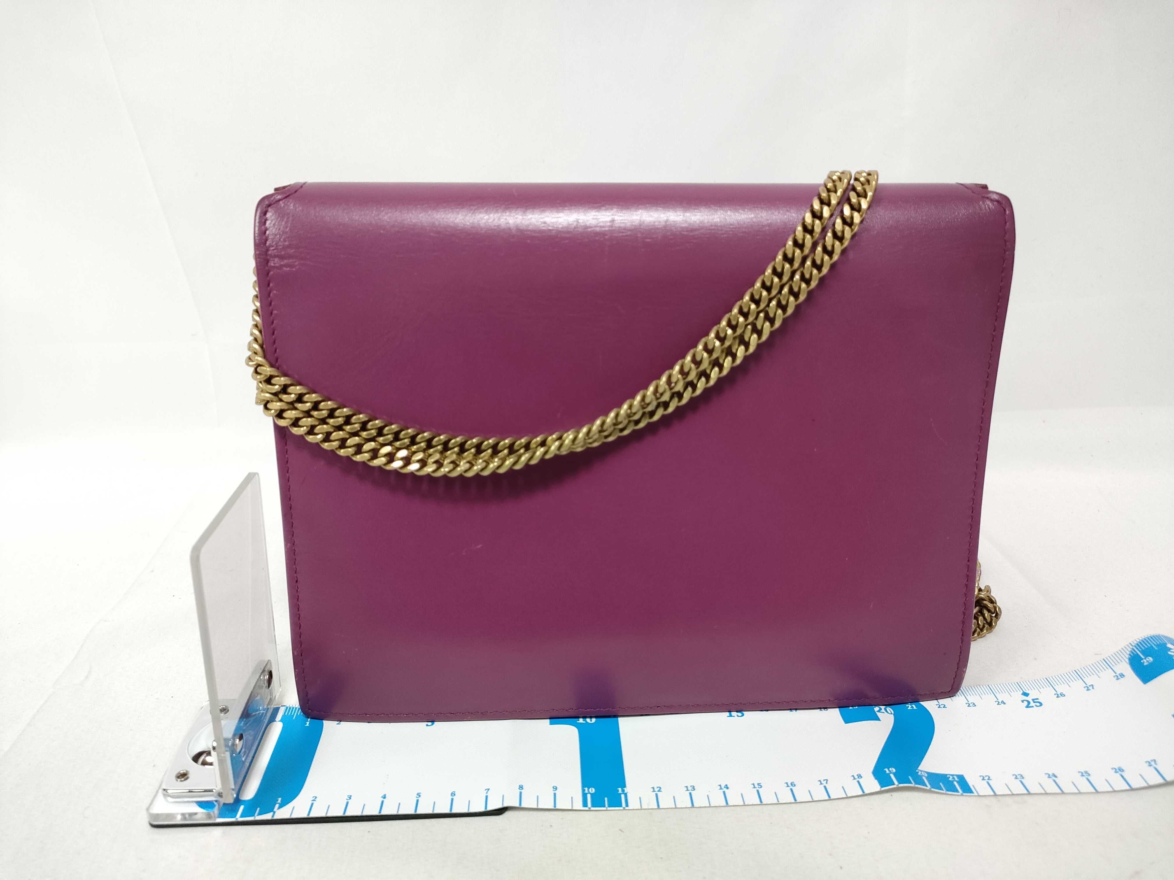 Cassandra Leather Chain Shoulder Bag — view 2