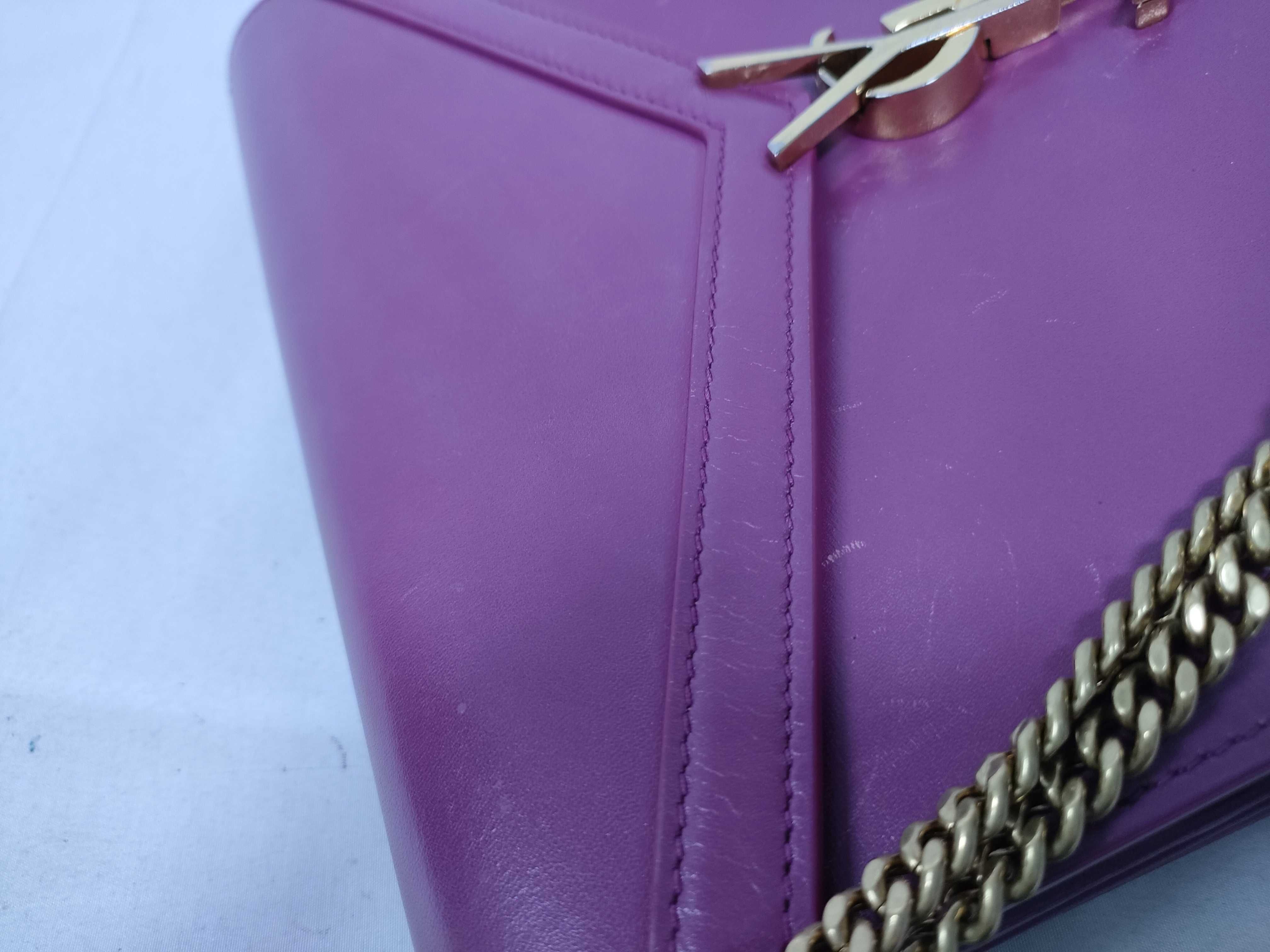 Cassandra Leather Chain Shoulder Bag — view 11