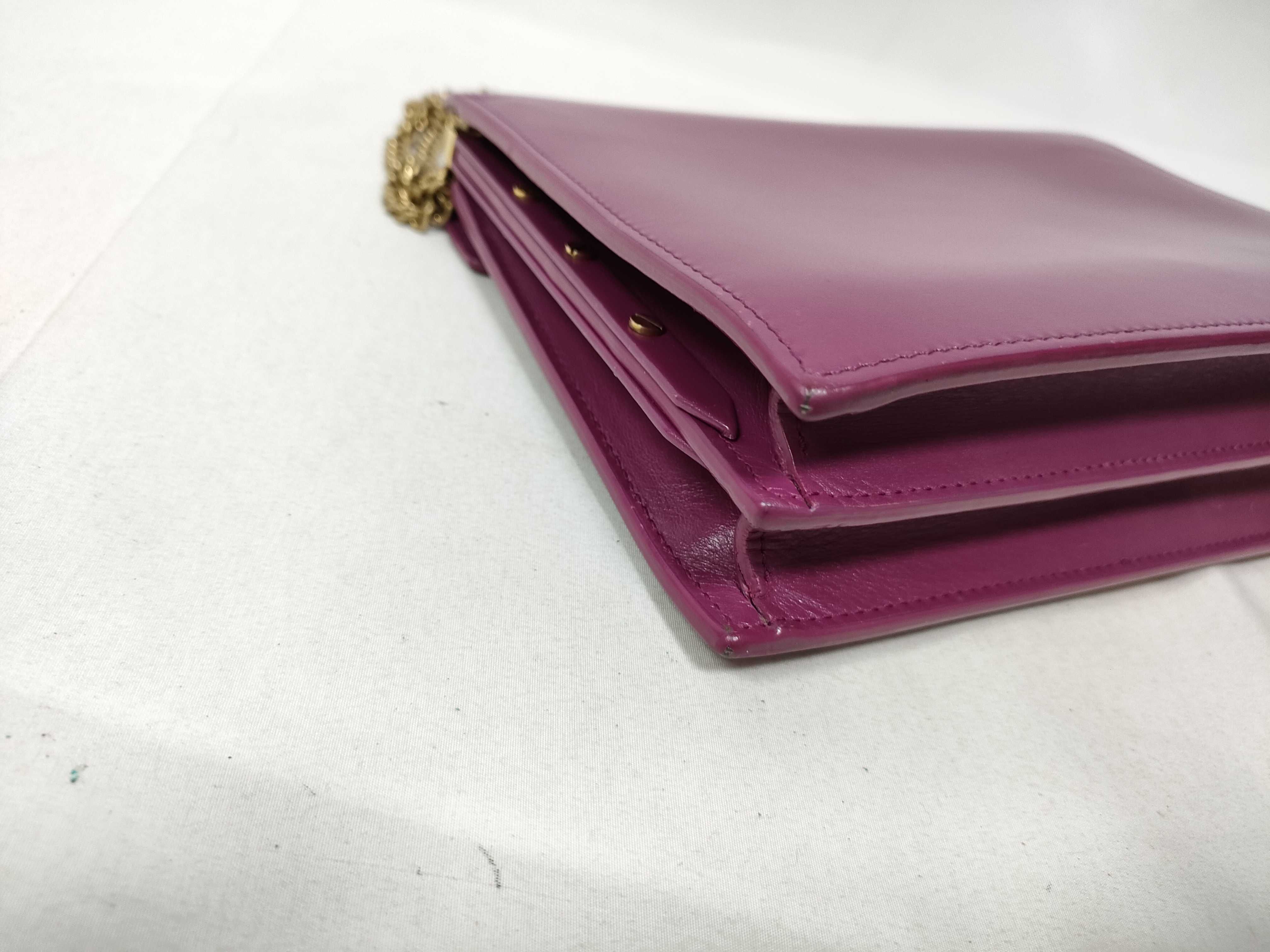 Cassandra Leather Chain Shoulder Bag — view 4