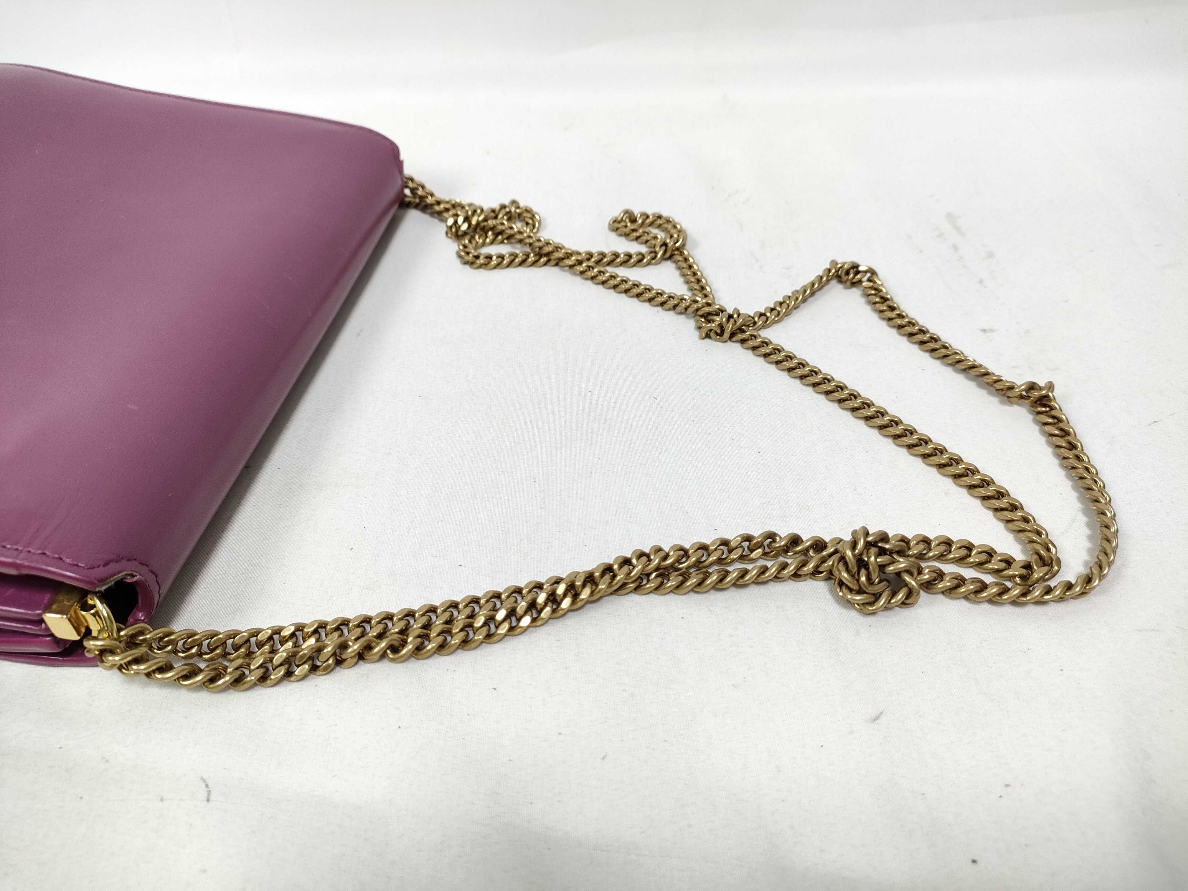 Cassandra Leather Chain Shoulder Bag — view 7