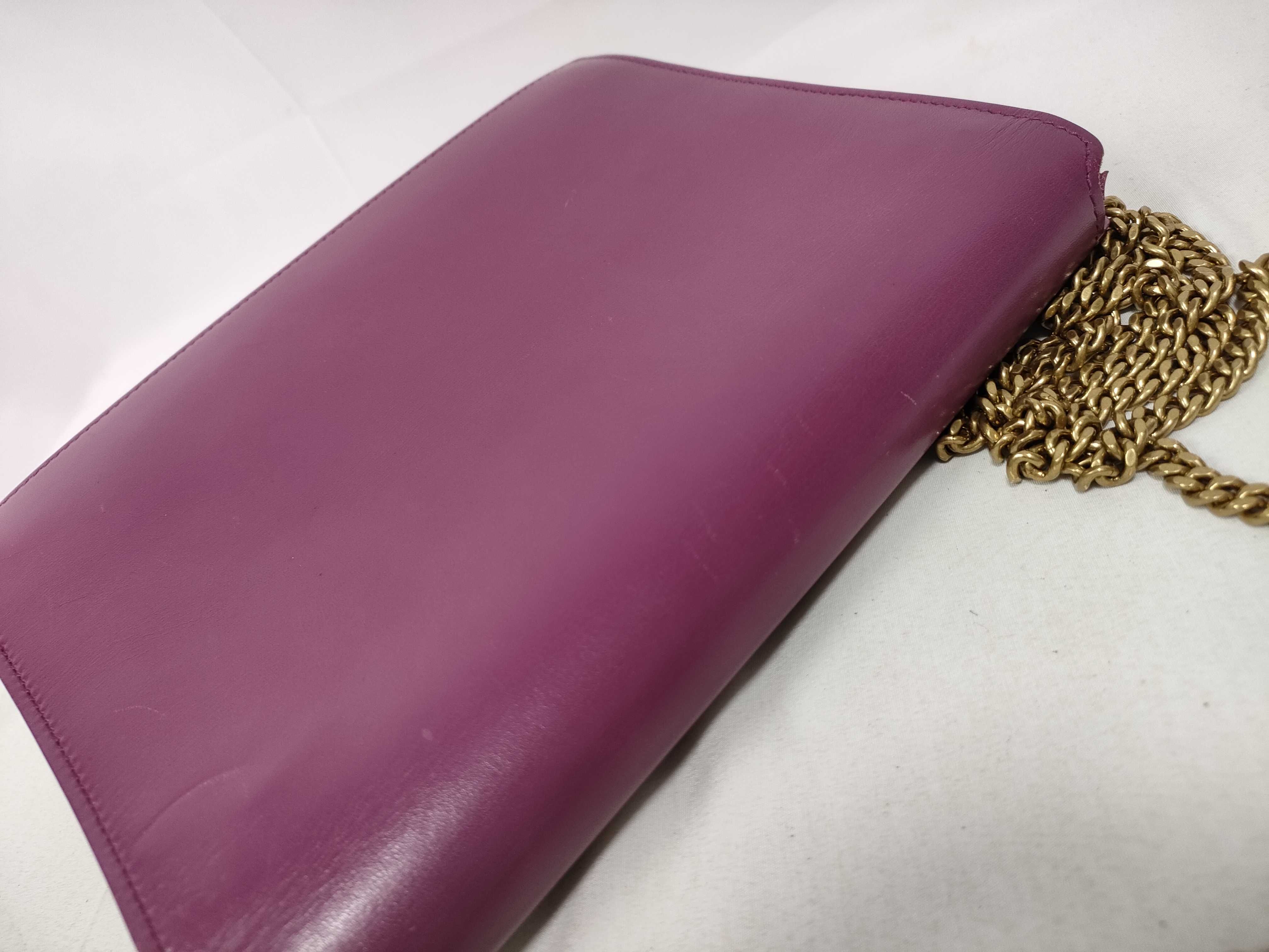 Cassandra Leather Chain Shoulder Bag — view 9