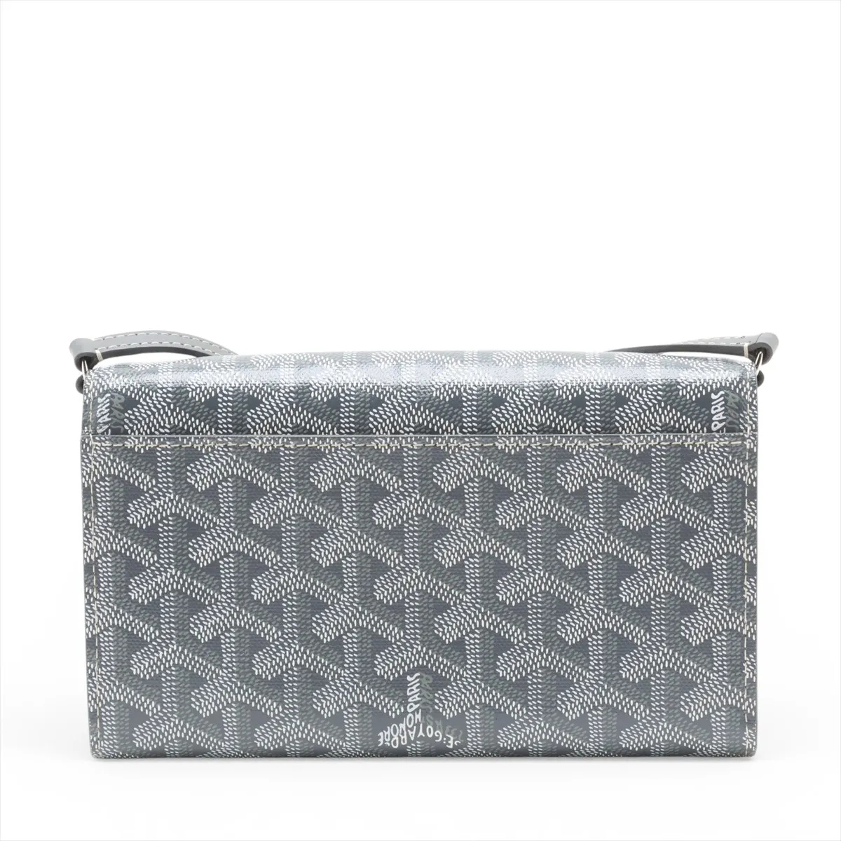 Varenne PVC x Leather Chain Wallet Gray — view 2