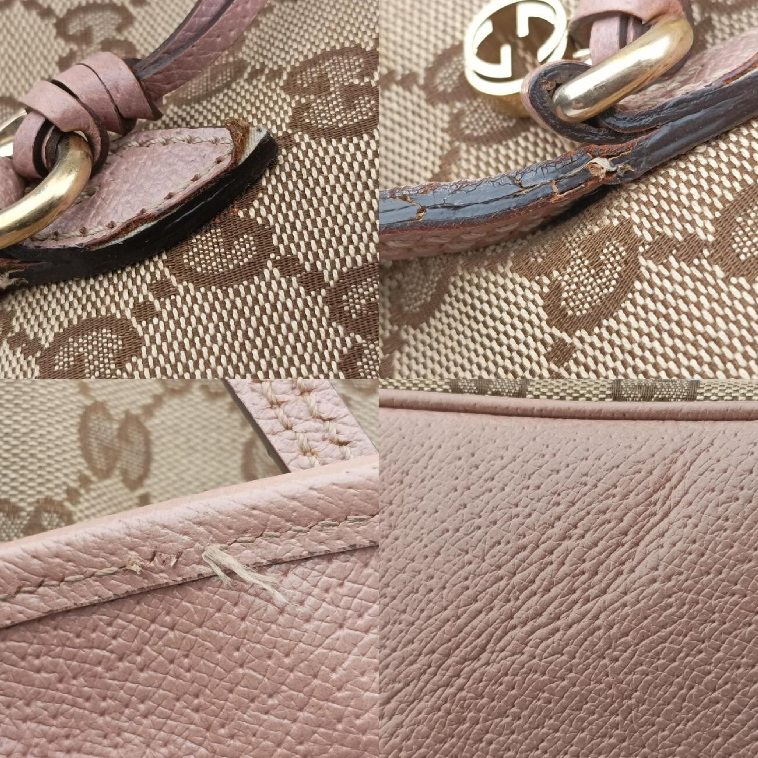 Bree handbag, beige x pink canvas x leather, 323671 E015188356. — view 10