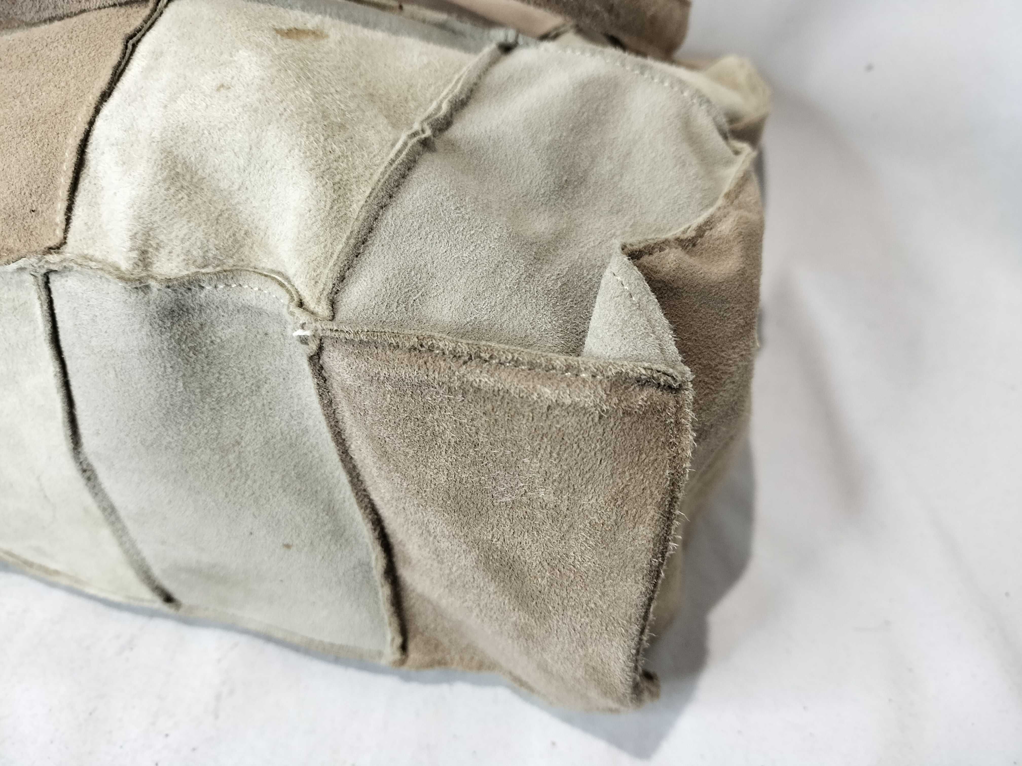 Chocolate Bar Suede Patchwork Tote Bag — view 7