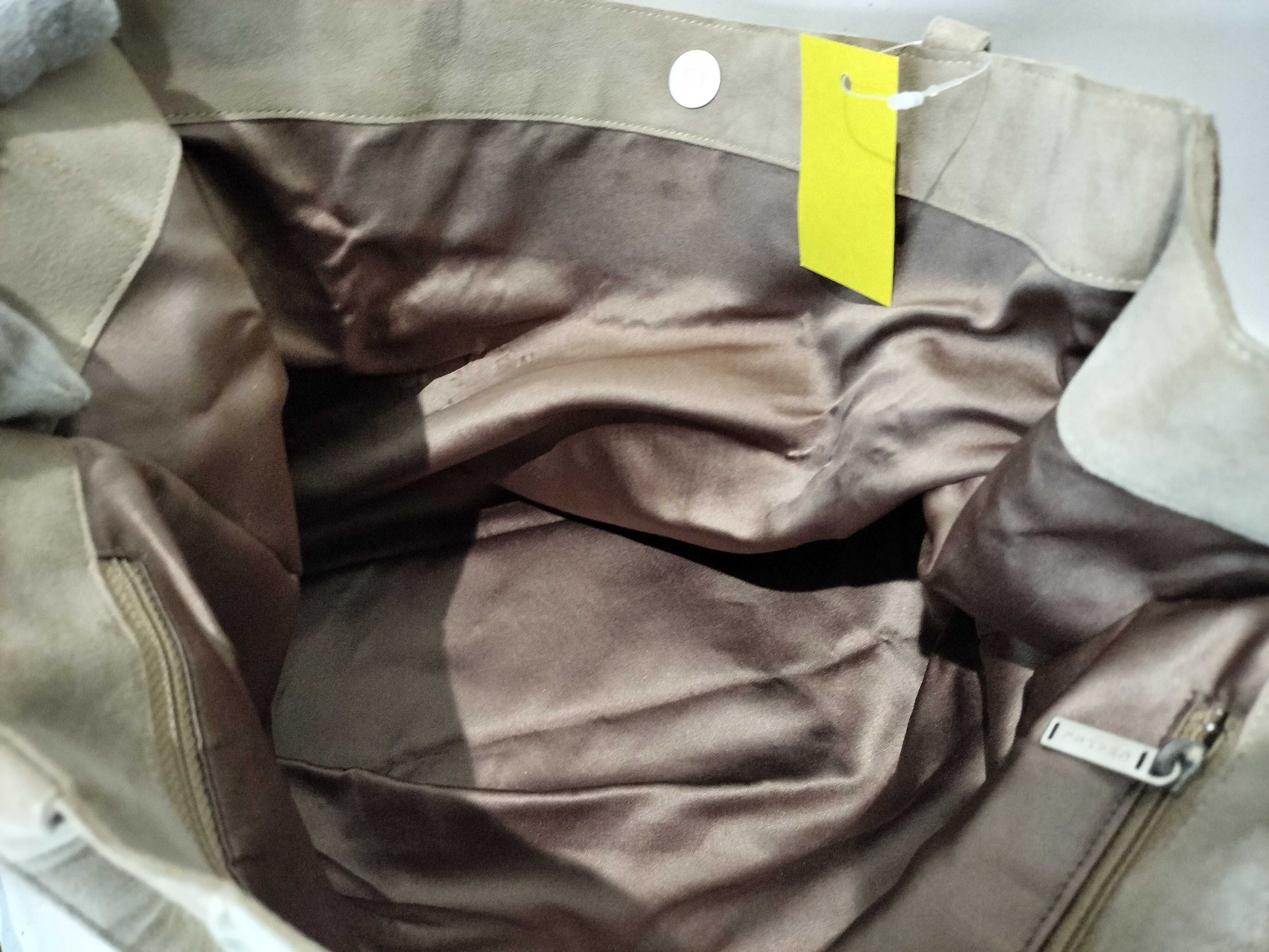 Chocolate Bar Suede Patchwork Tote Bag — view 9