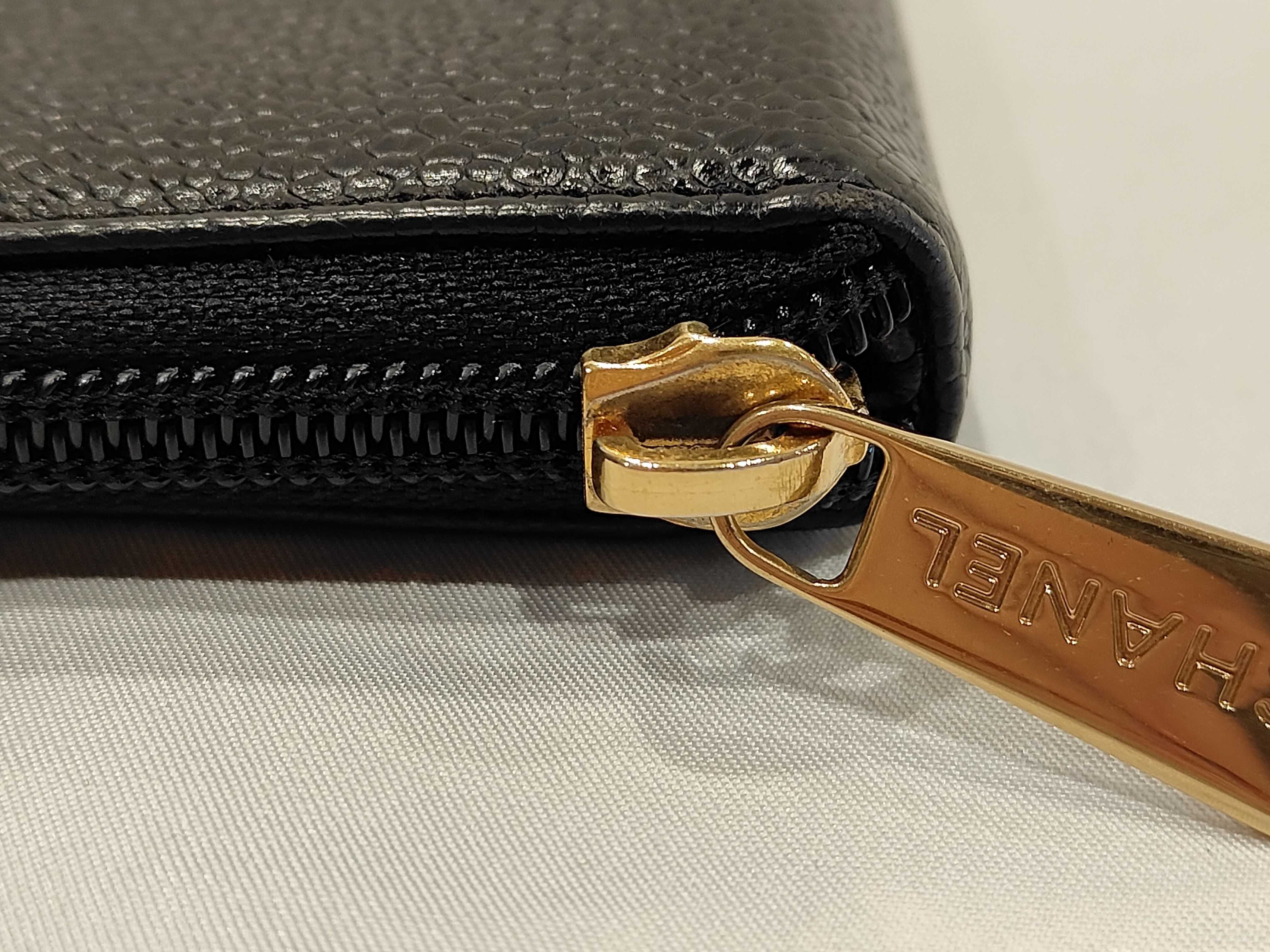 Caviar Skin Large Coco Long Wallet Billfold Wallet — view 7