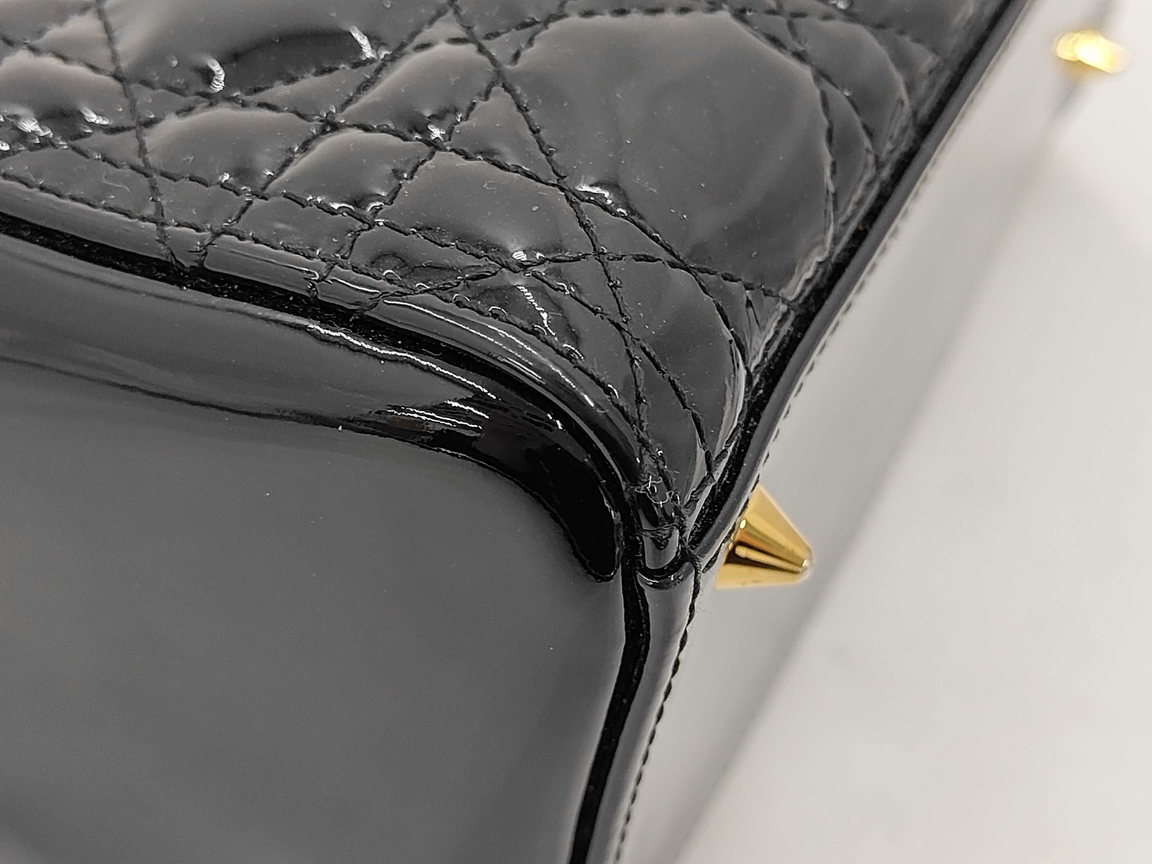 Lady Dior Canage Enamel 2-Way Shoulder/Handbag — view 4