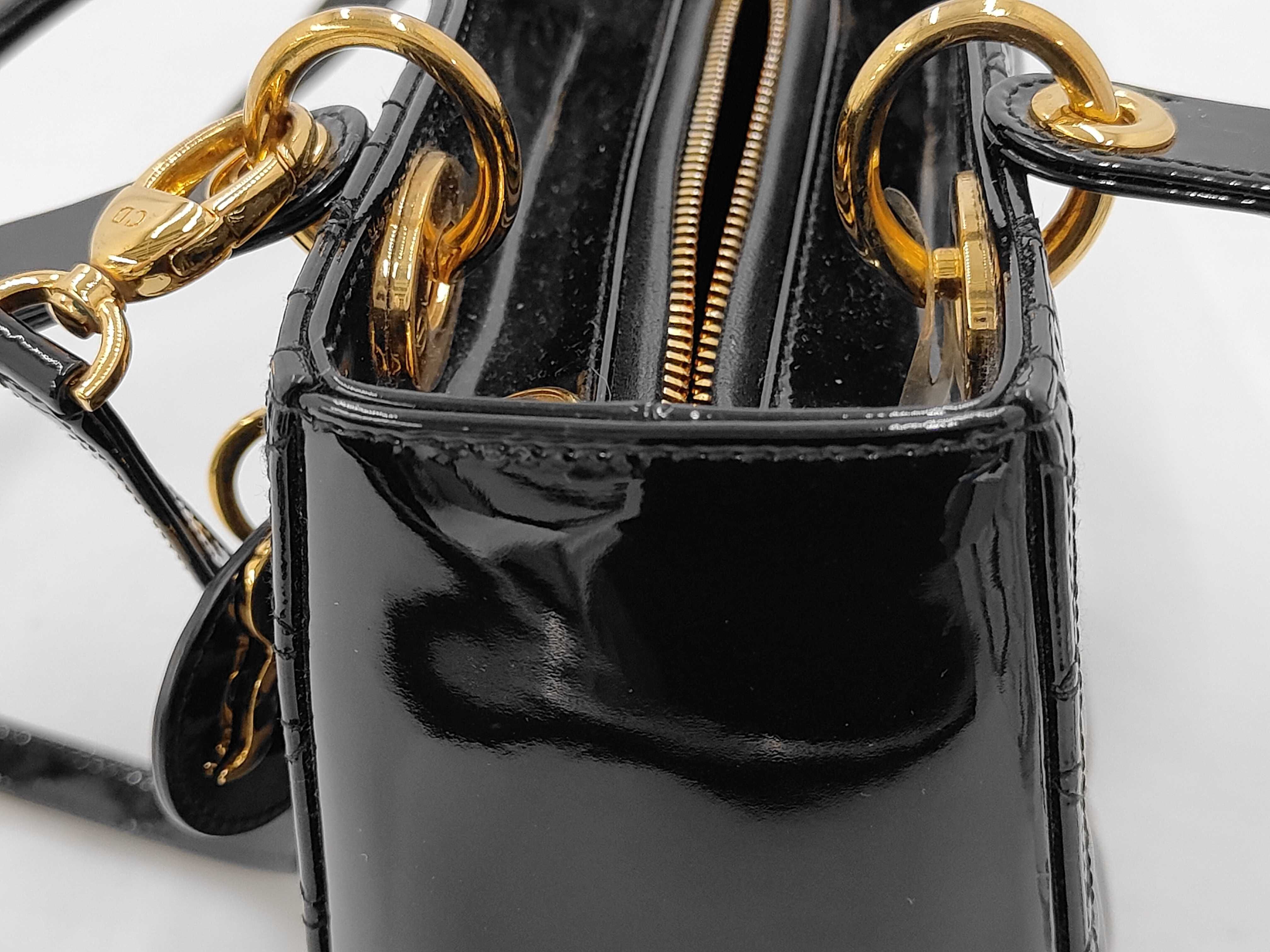 Lady Dior Canage Enamel 2-Way Shoulder/Handbag — view 10