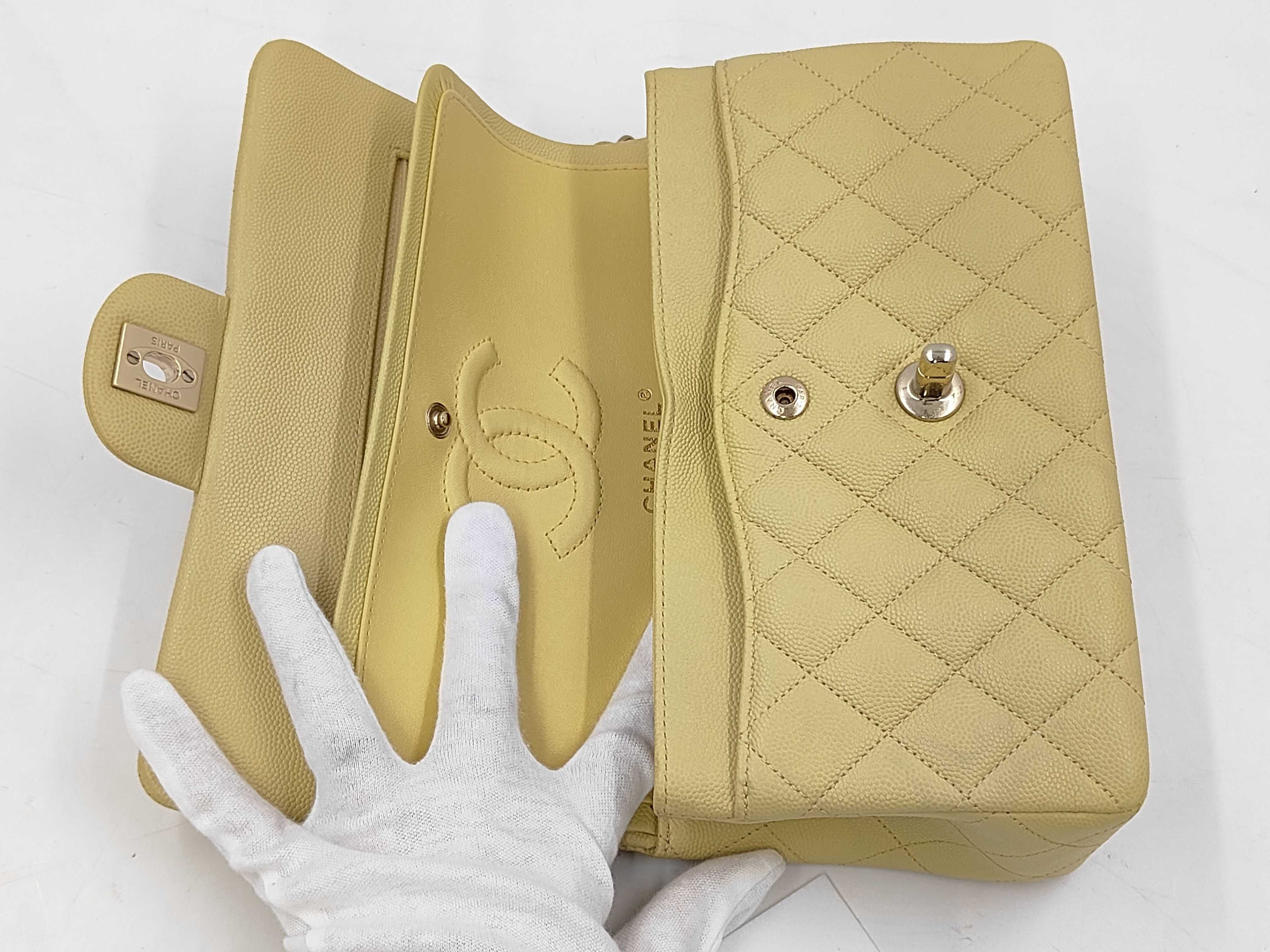 2245 Chain Shoulder Bag, Yellow with Gold Hardware — view 11