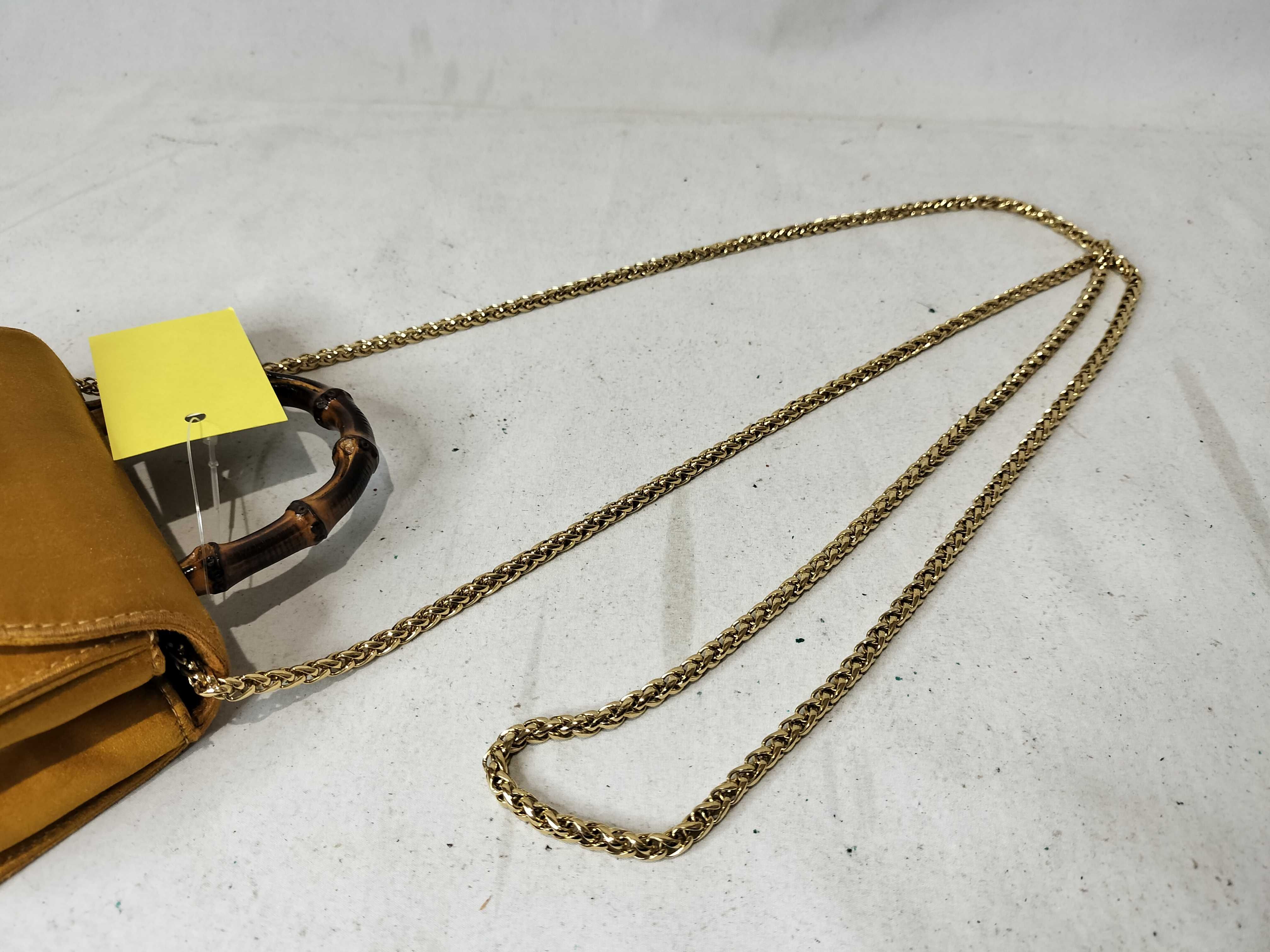 Bamboo Satin Mini Chain Shoulder Bag — view 4
