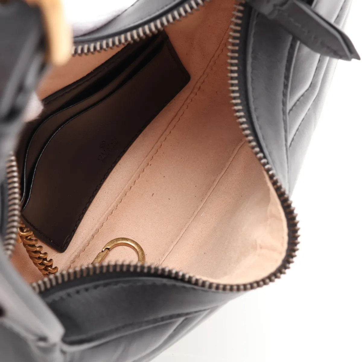 GG Marmont Leather 2-Way Handbag, Black, 699514 — view 8