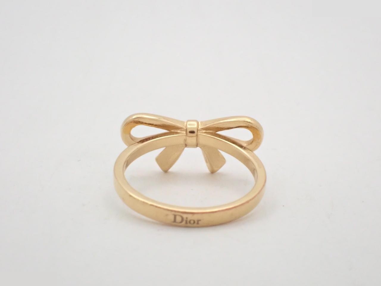 CD Ribbon Ring, CD Logo, Gold, with Box and Bag, Size #14, Engraved M — view 2