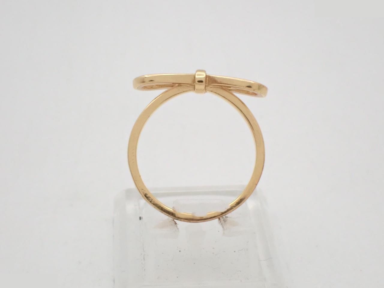 CD Ribbon Ring, CD Logo, Gold, with Box and Bag, Size #14, Engraved M — view 3