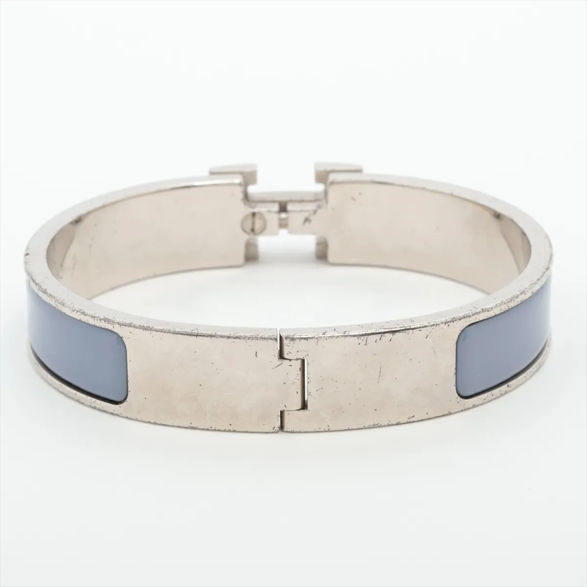 Click H Fan Bangle, Metal, Silver x Purple. Shows signs of wear, — view 2