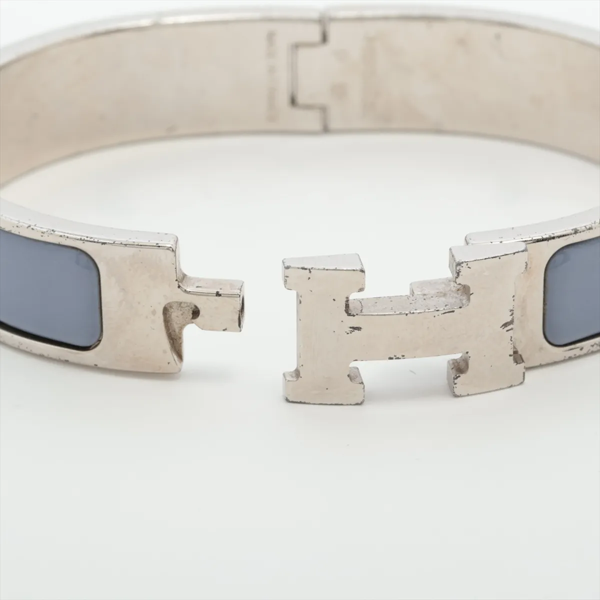 Click H Fan Bangle, Metal, Silver x Purple. Shows signs of wear, — view 5